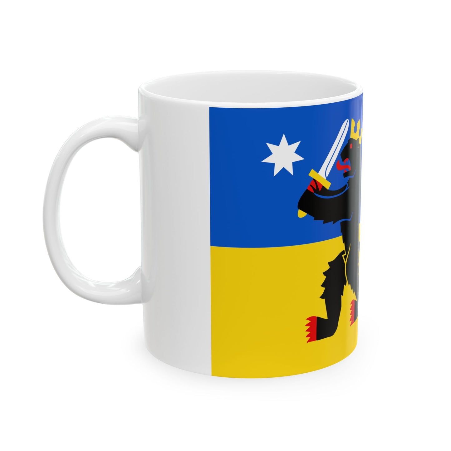 Satakunta-flag (Finland) White Coffee Mug-Go Mug Yourself