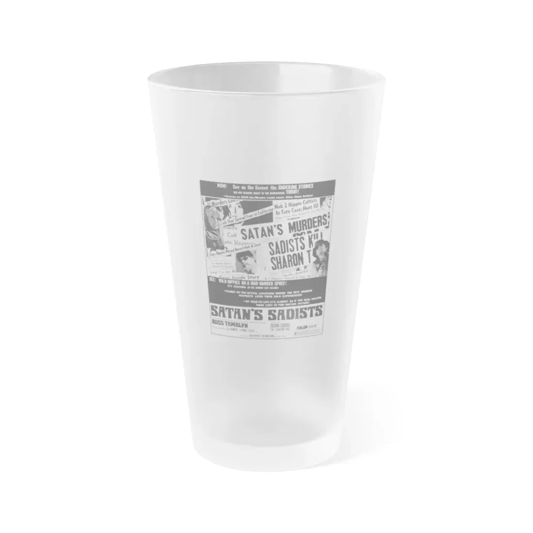 SATAN'S SADISTS 1969 Movie Poster - Frosted Pint Glass 16oz 16oz Frosted - Go Mug Yourself