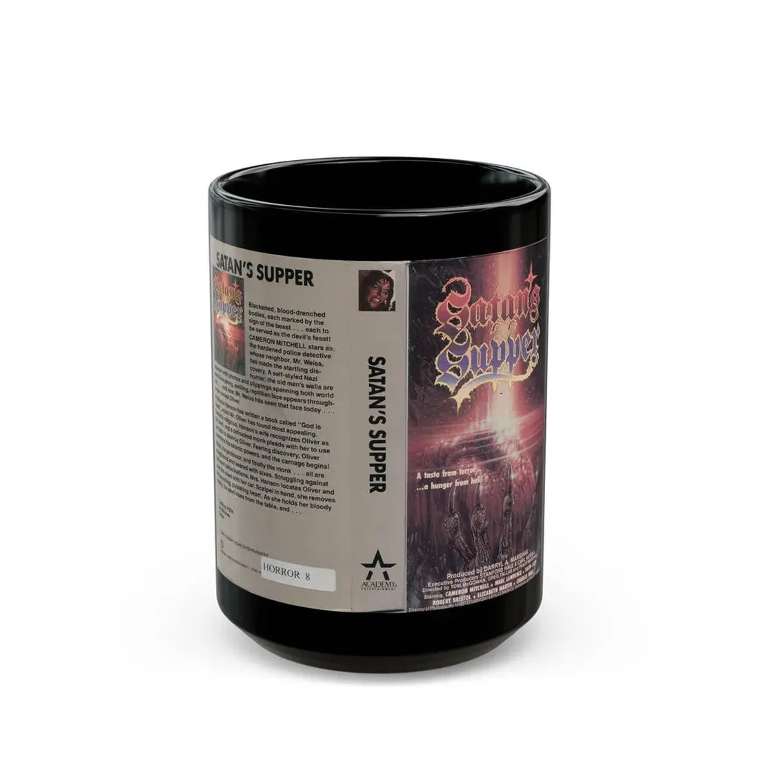 SATANS SUPPER (VHS COVER) - Black Coffee Mug 15oz - Go Mug Yourself
