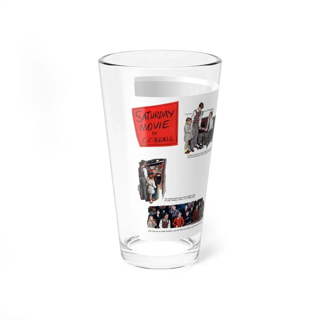 Saturday Movie, Woman's Day, September 1947 (Magazine Illustration) Pint Glass 16oz - Go Mug Yourself
