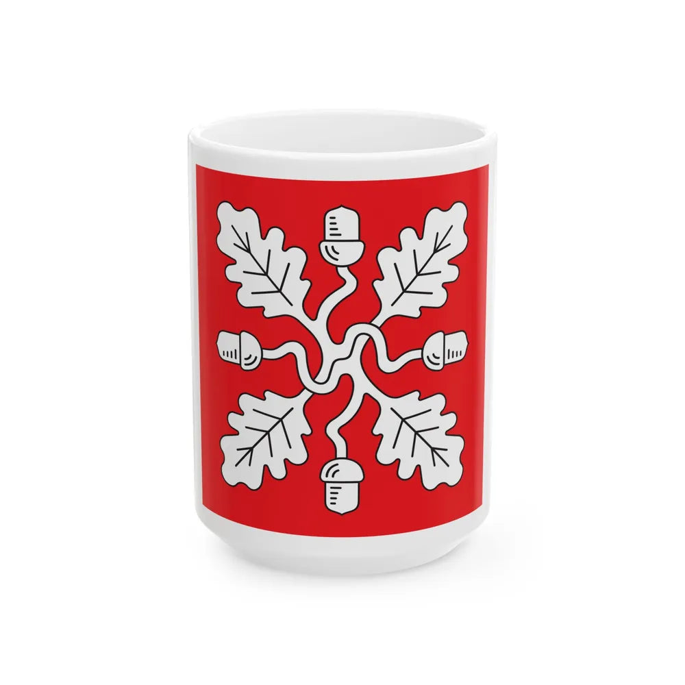 Saue valla lipp (Estonia) White Coffee Mug 15oz - Go Mug Yourself