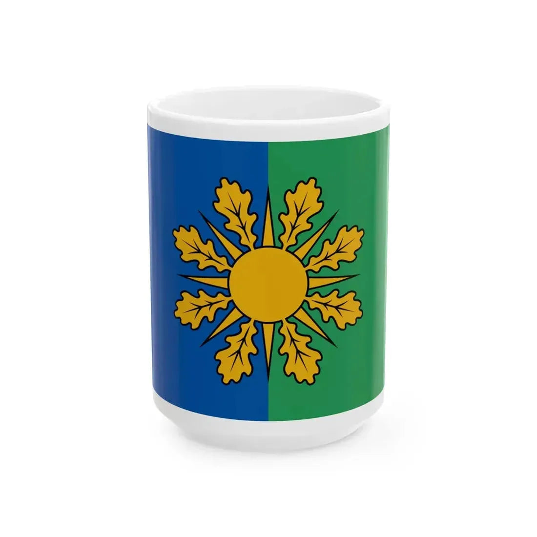 Saulkrastu novada karogs (Latvia) White Coffee Mug 15oz - Go Mug Yourself