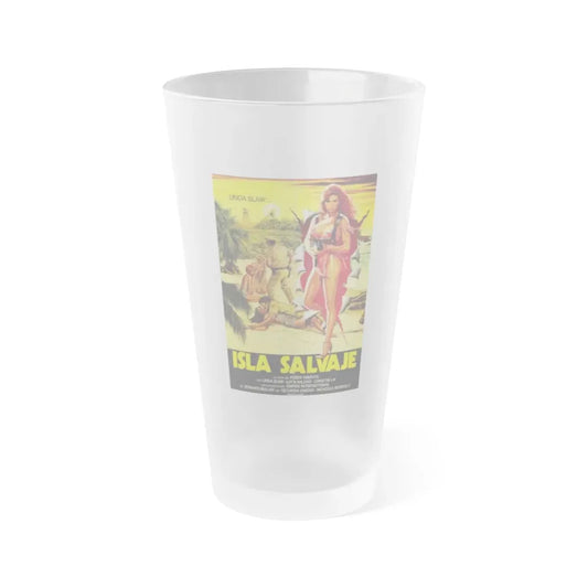 SAVAGE ISLAND 1985 Movie Poster - Frosted Pint Glass 16oz 16oz Frosted - Go Mug Yourself