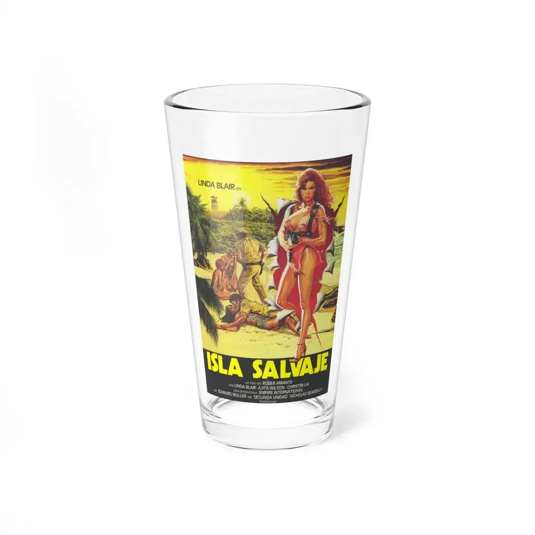 SAVAGE ISLAND 1985 Movie Poster - Pint Glass 16oz 16oz - Go Mug Yourself