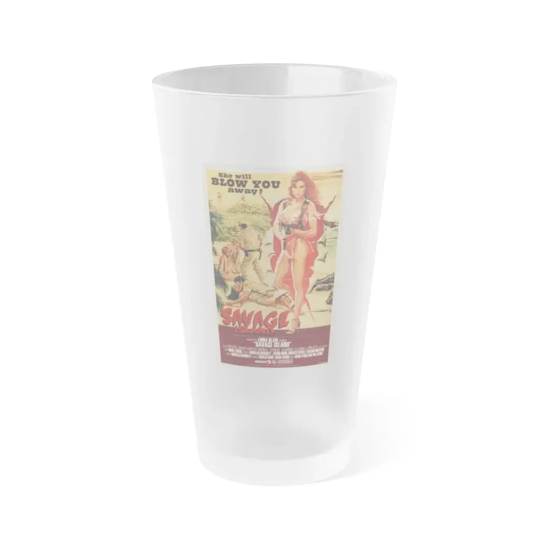 SAVAGE ISLAND (2) 1985 Movie Poster - Frosted Pint Glass 16oz 16oz Frosted - Go Mug Yourself