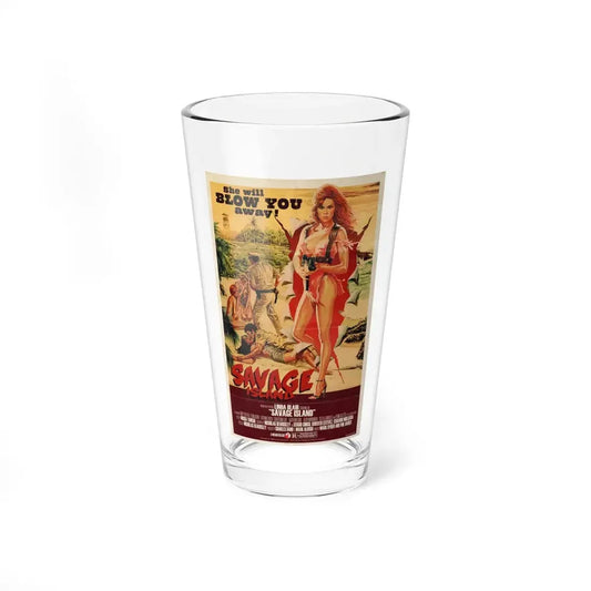 SAVAGE ISLAND (2) 1985 Movie Poster - Pint Glass 16oz 16oz - Go Mug Yourself