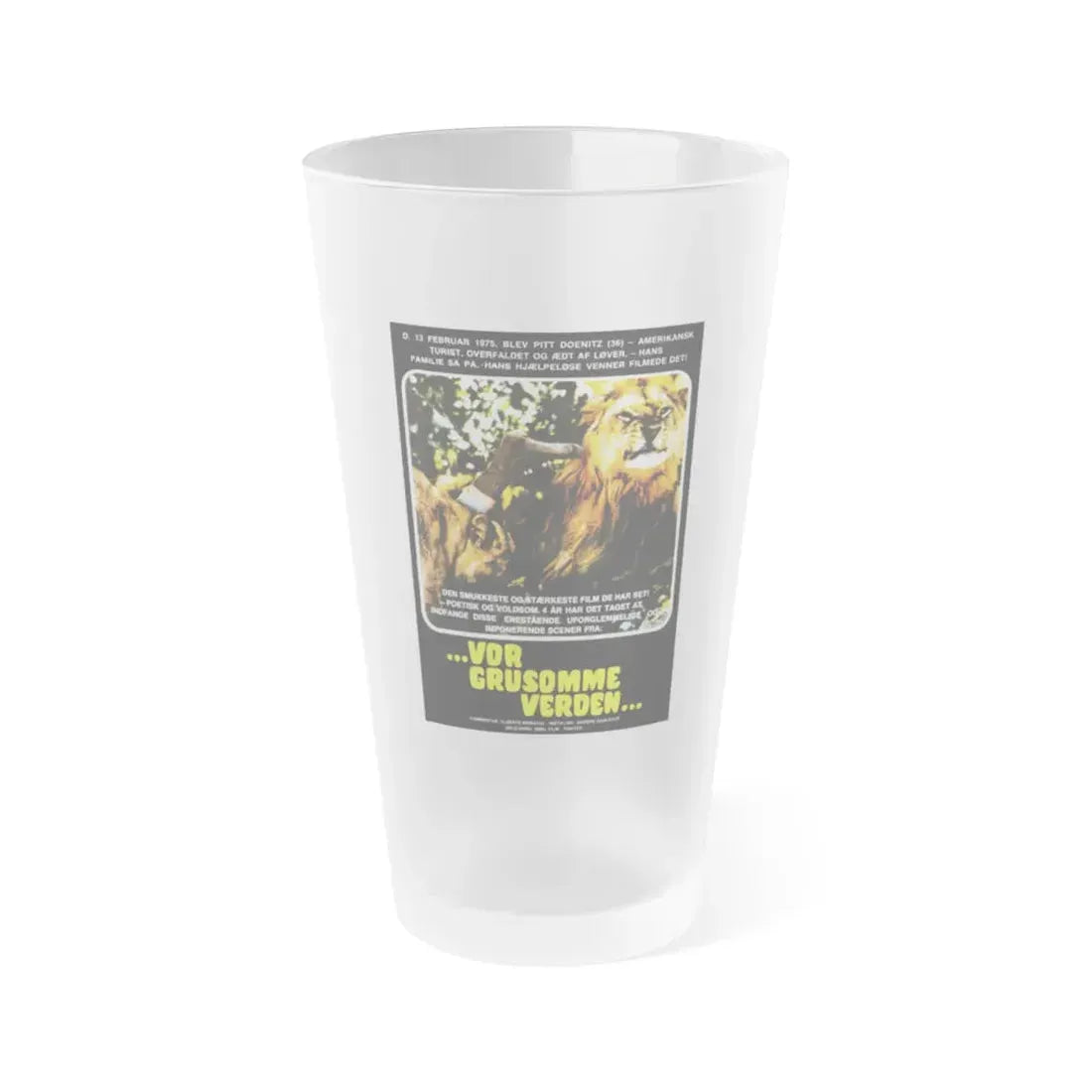 SAVAGE MAN SAVAGE BEAST (DANISH) 1975 Movie Poster - Frosted Pint Glass 16oz 16oz Frosted - Go Mug Yourself