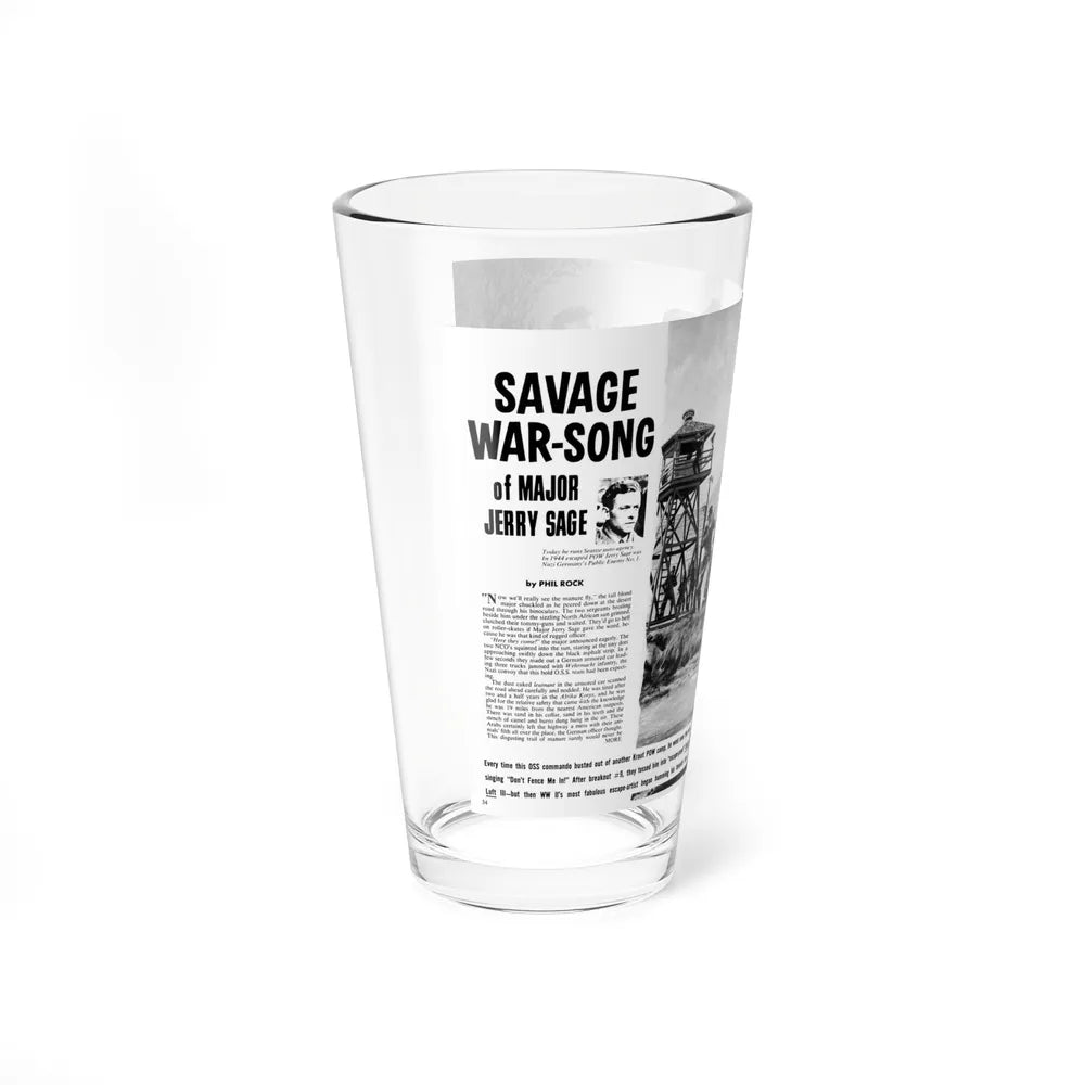 Savage War-Song of Major Jerry Sage, Real Combat, April 1968 (Magazine Illustration) Pint Glass 16oz - Go Mug Yourself