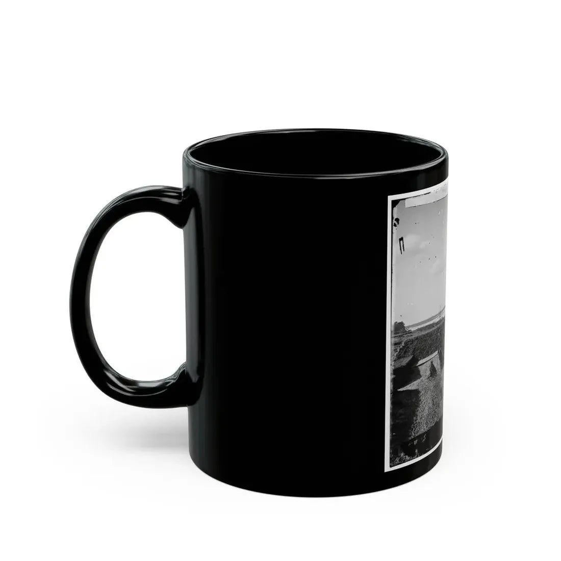 Savannah, Ga., Vicinity. Interior View Of Fort Mcallister, 14 Miles South Of The City; The Ogeechee River Beyond (U.S. Civil War) Black Coffee Mug - Go Mug Yourself