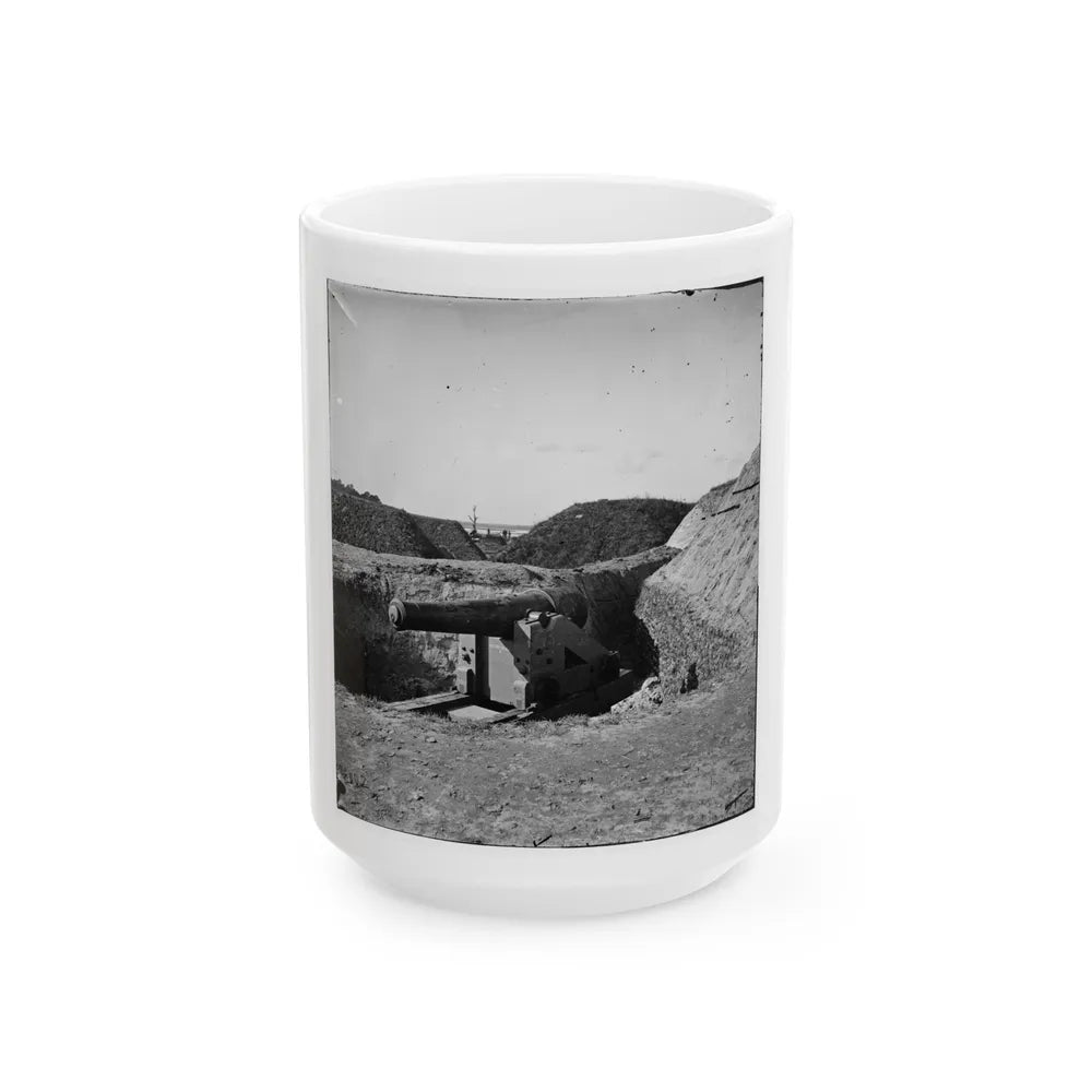 Savannah, Ga., Vicinity. Confederate Gun At Fort Mcallister (U.S. Civil War) White Coffee Mug-15oz-Go Mug Yourself
