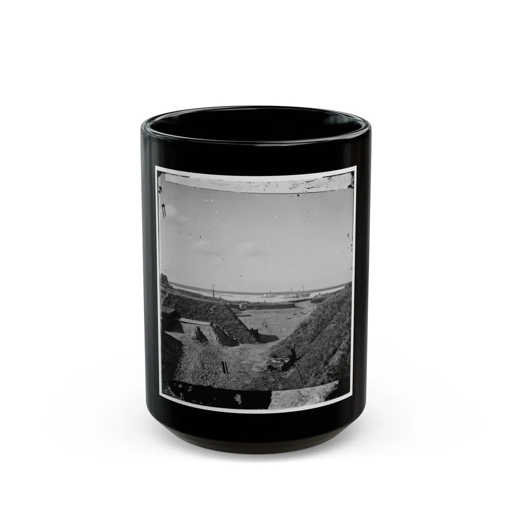 Savannah, Ga., Vicinity. Interior View Of Fort Mcallister, 14 Miles South Of The City; The Ogeechee River Beyond (U.S. Civil War) Black Coffee Mug-15oz-Go Mug Yourself