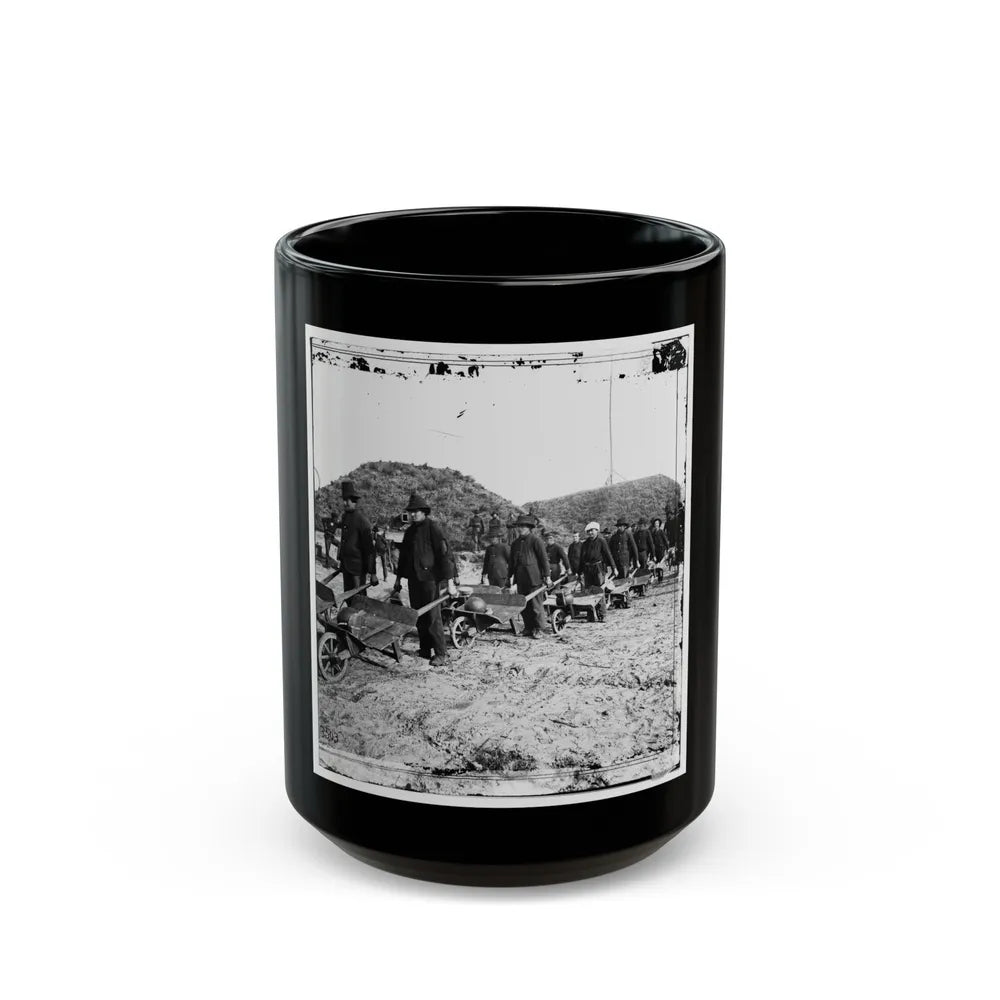 Savannah, Ga., Vicinity. Sherman's Troops Removing Ammunition From Fort Mcallister In Wheelbarrows (U.S. Civil War) Black Coffee Mug-15oz-Go Mug Yourself