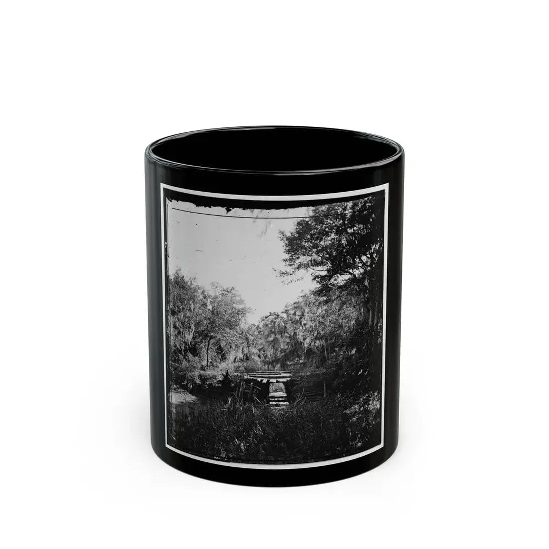 Savannah, Georgia. Bridge Over Stream (U.S. Civil War) Black Coffee Mug 11oz - Go Mug Yourself