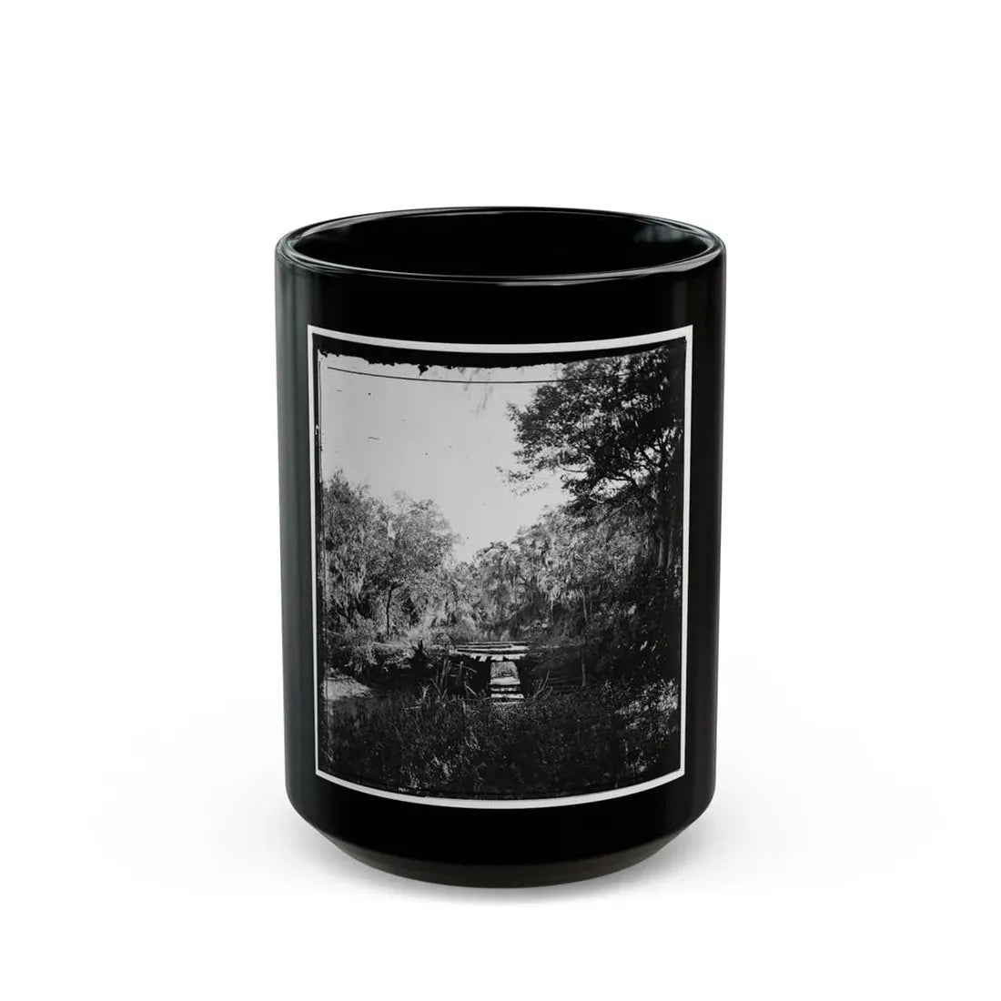 Savannah, Georgia. Bridge Over Stream (U.S. Civil War) Black Coffee Mug 15oz - Go Mug Yourself