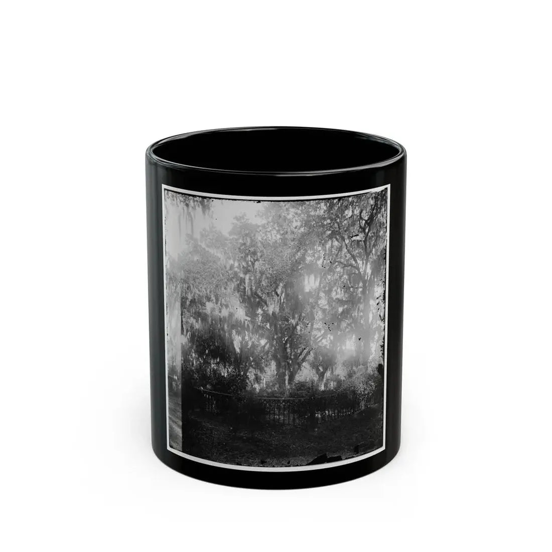 Savannah, Georgia. View Of Cemetery (U.S. Civil War) Black Coffee Mug 11oz - Go Mug Yourself