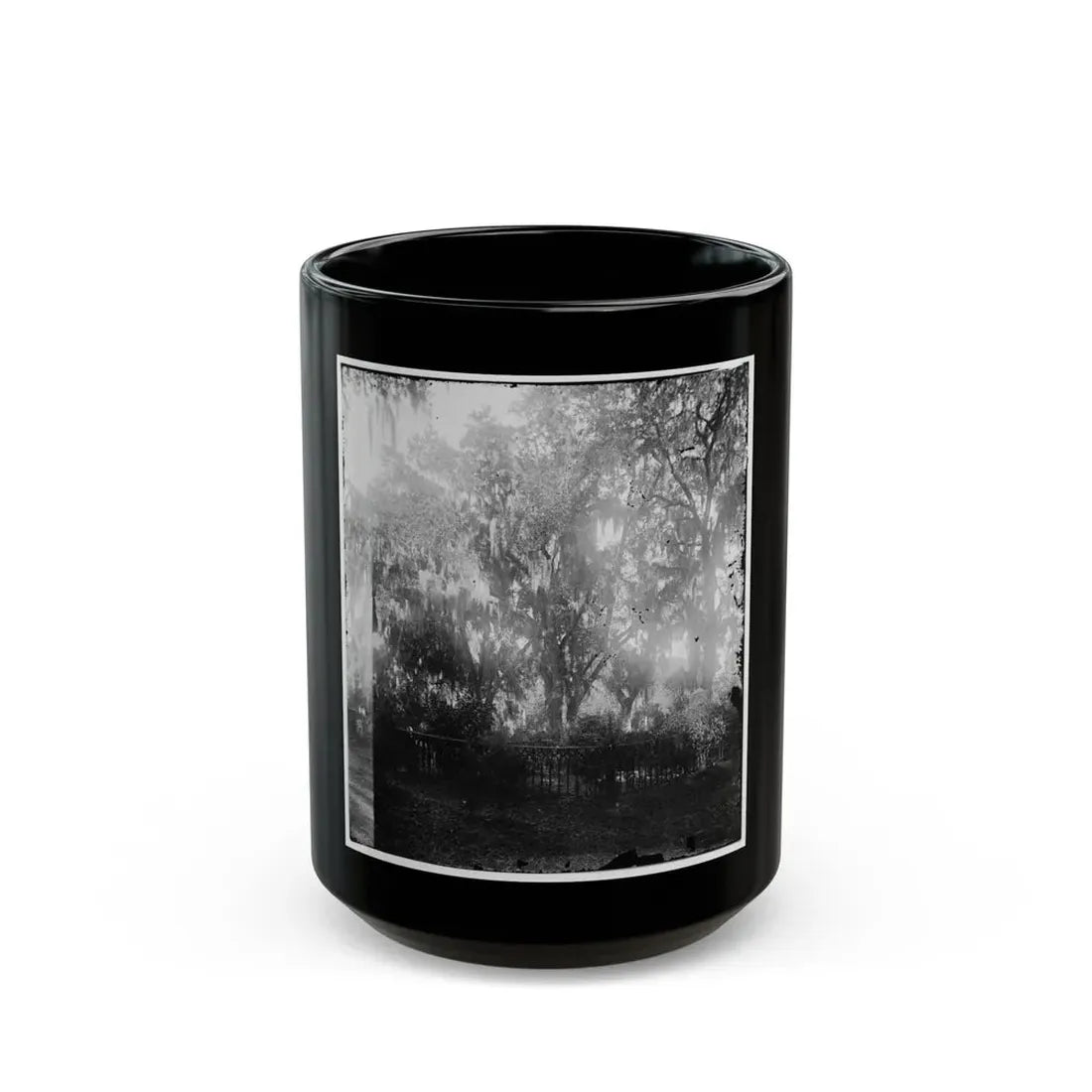 Savannah, Georgia. View Of Cemetery (U.S. Civil War) Black Coffee Mug 15oz - Go Mug Yourself