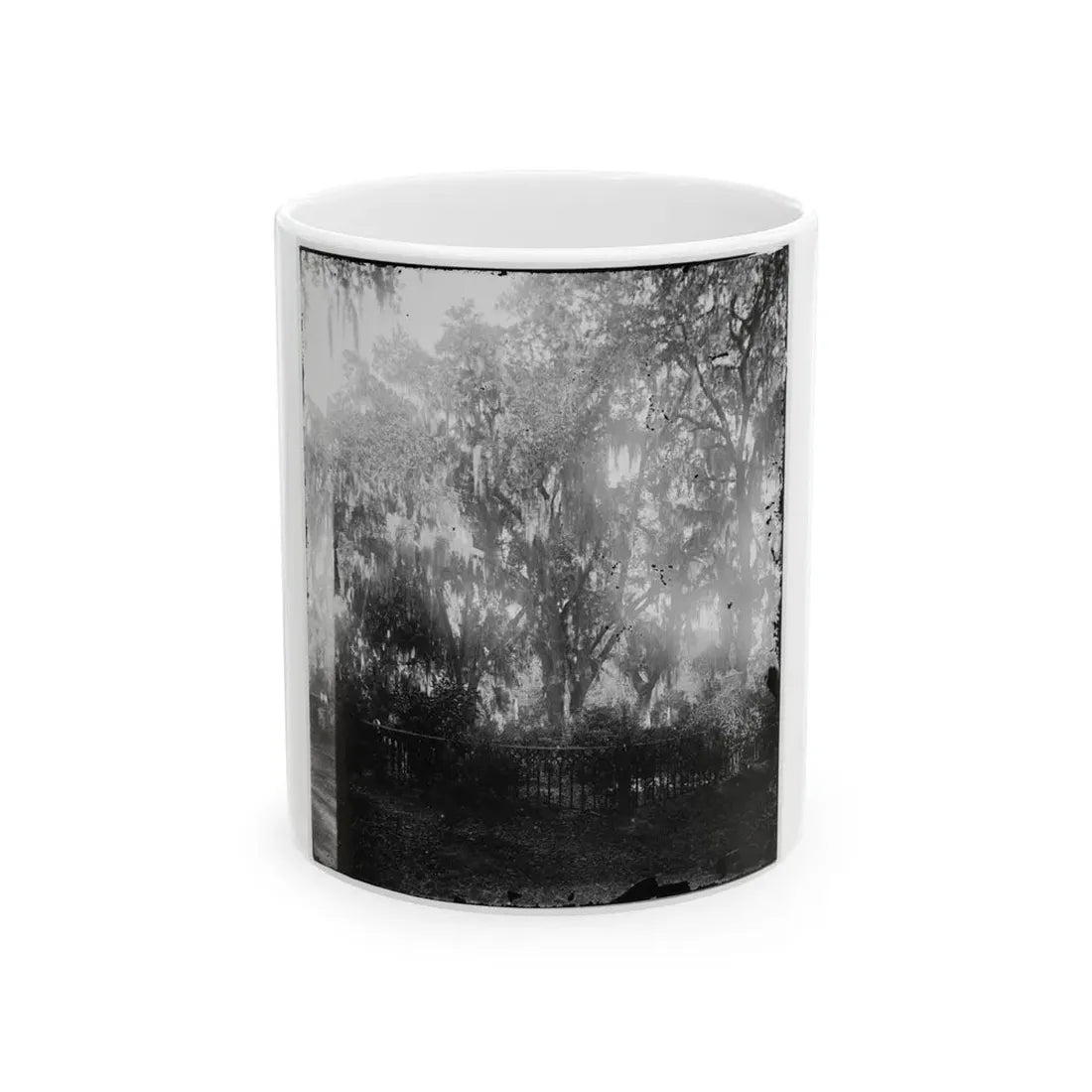 Savannah, Georgia. View Of Cemetery (U.S. Civil War) White Coffee Mug 11oz - Go Mug Yourself