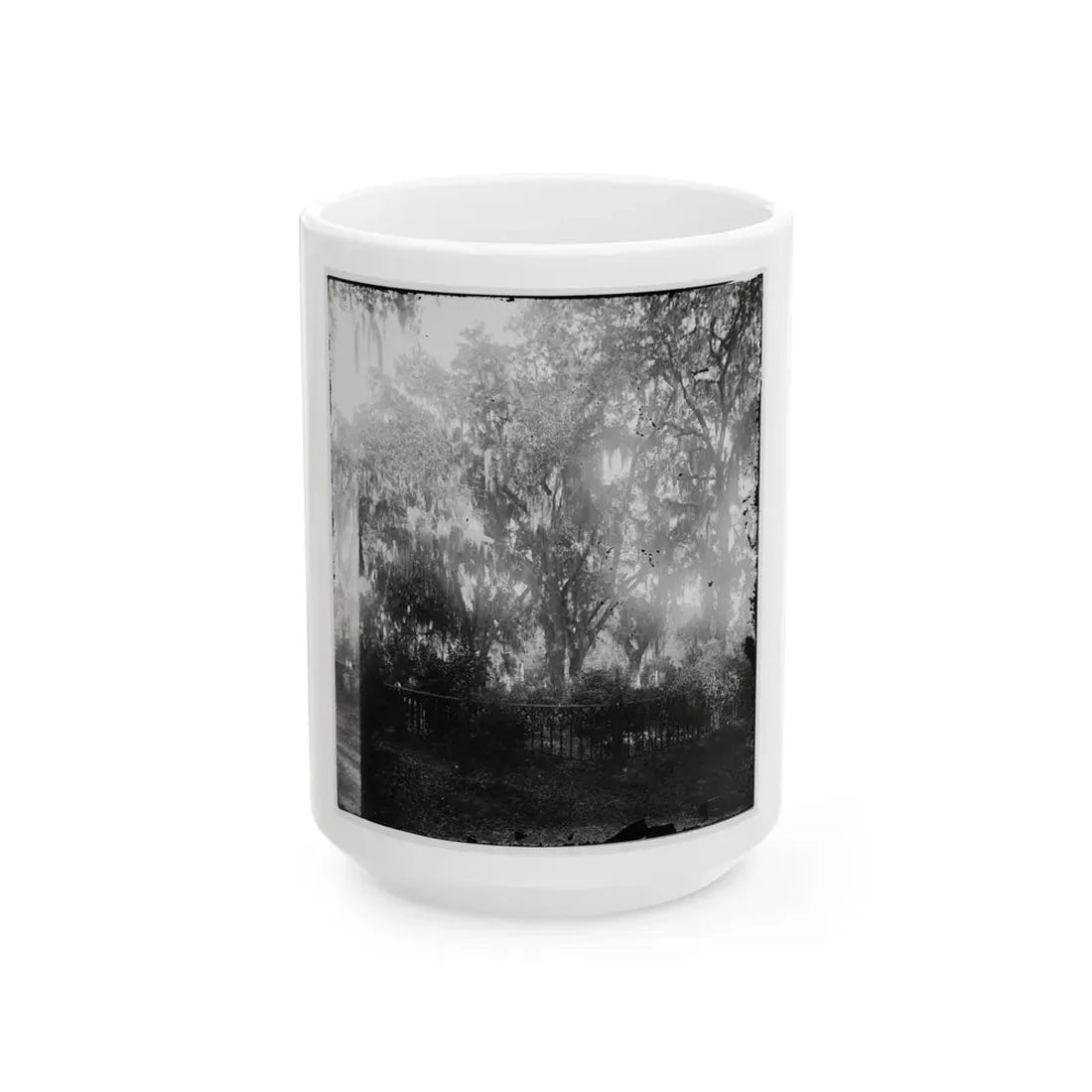 Savannah, Georgia. View Of Cemetery (U.S. Civil War) White Coffee Mug 15oz - Go Mug Yourself