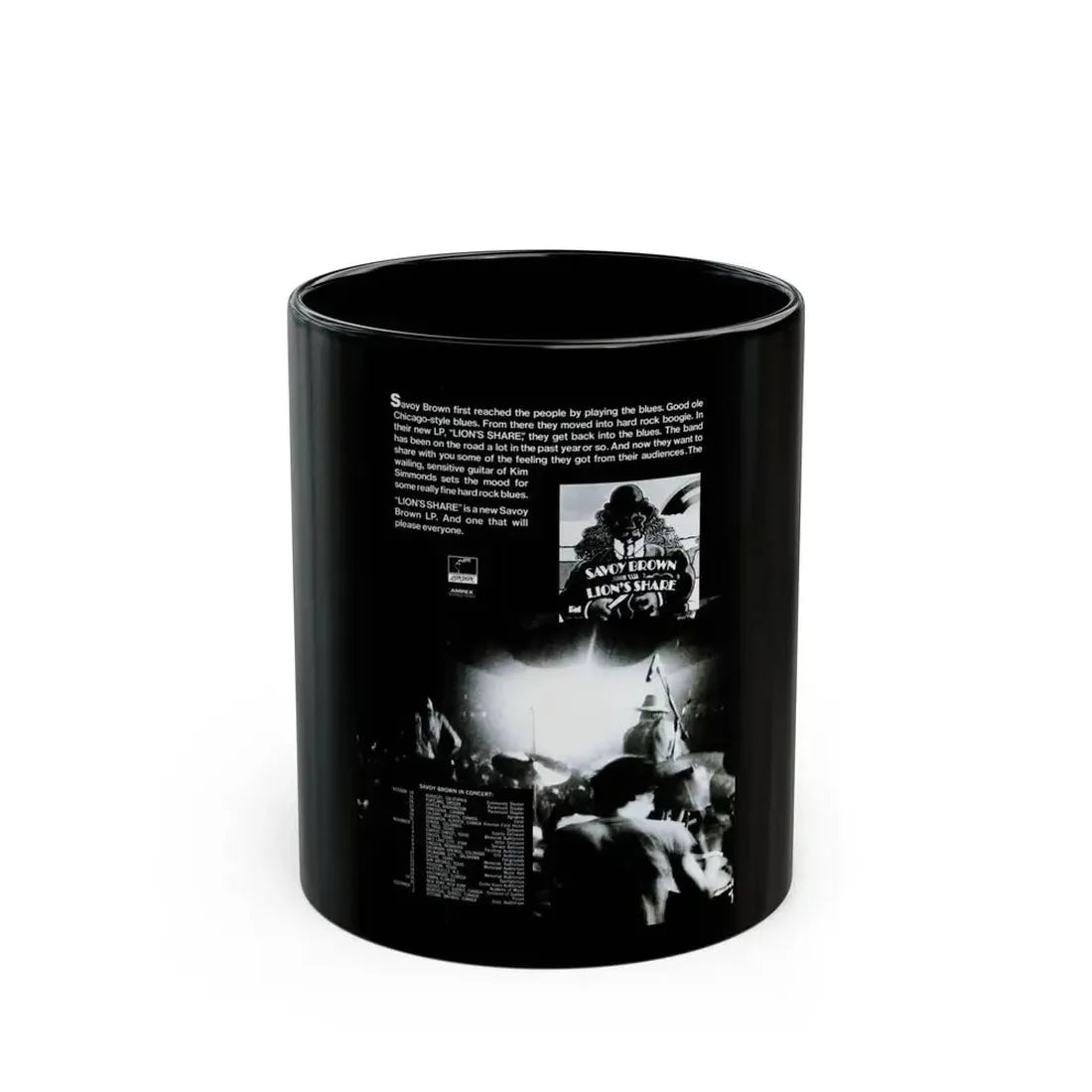 Savoy Brown 1972 (Music Poster) Black Coffee Mug 11oz - Go Mug Yourself