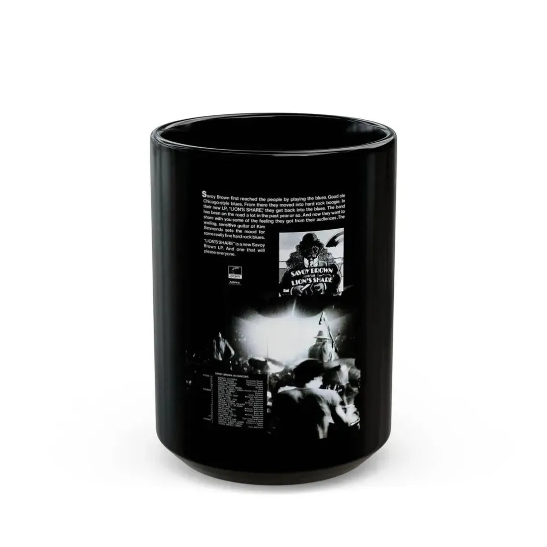 Savoy Brown 1972 (Music Poster) Black Coffee Mug 15oz - Go Mug Yourself