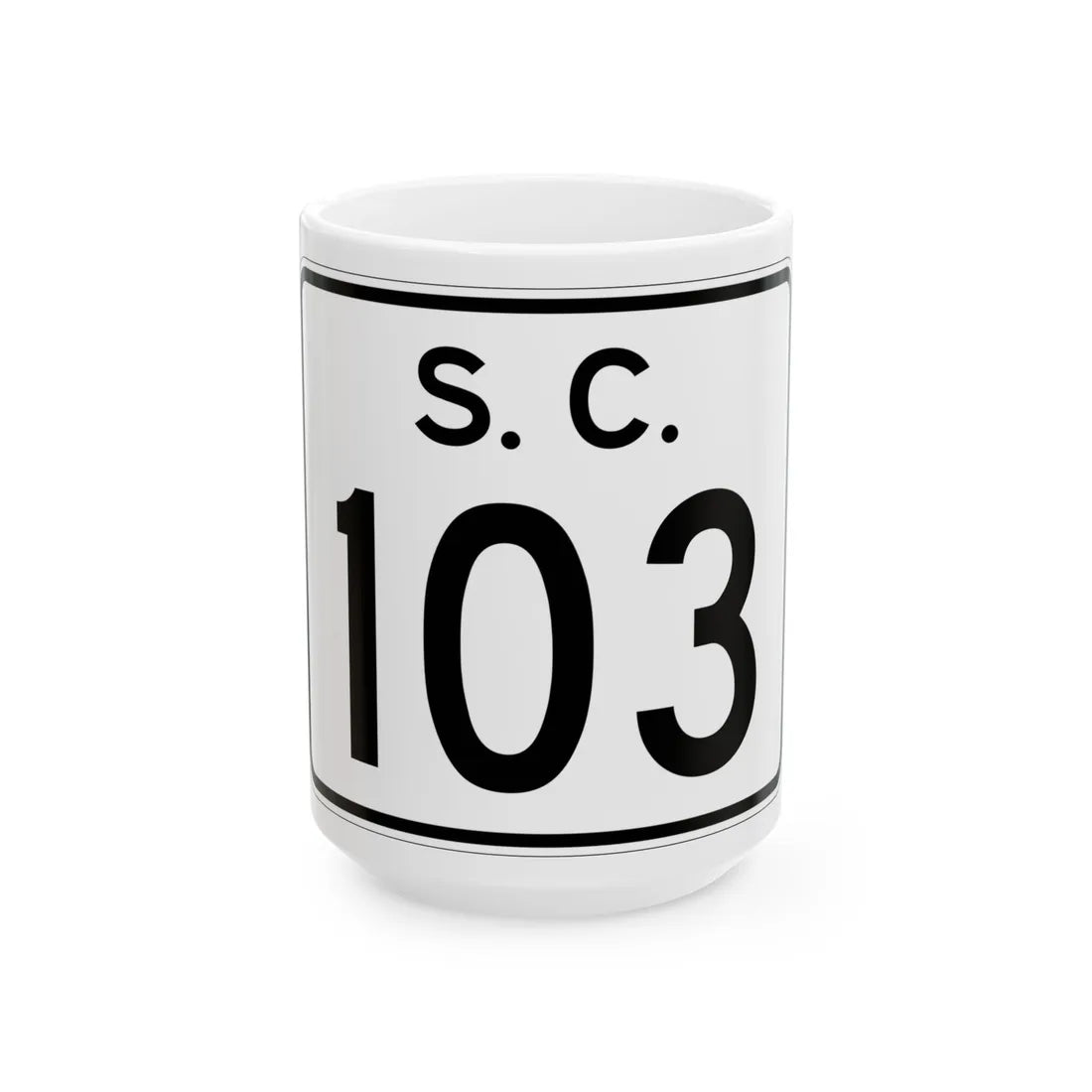 SC-103 (South Carolina) (Road Sign) White Coffee Mug 15oz - Go Mug Yourself