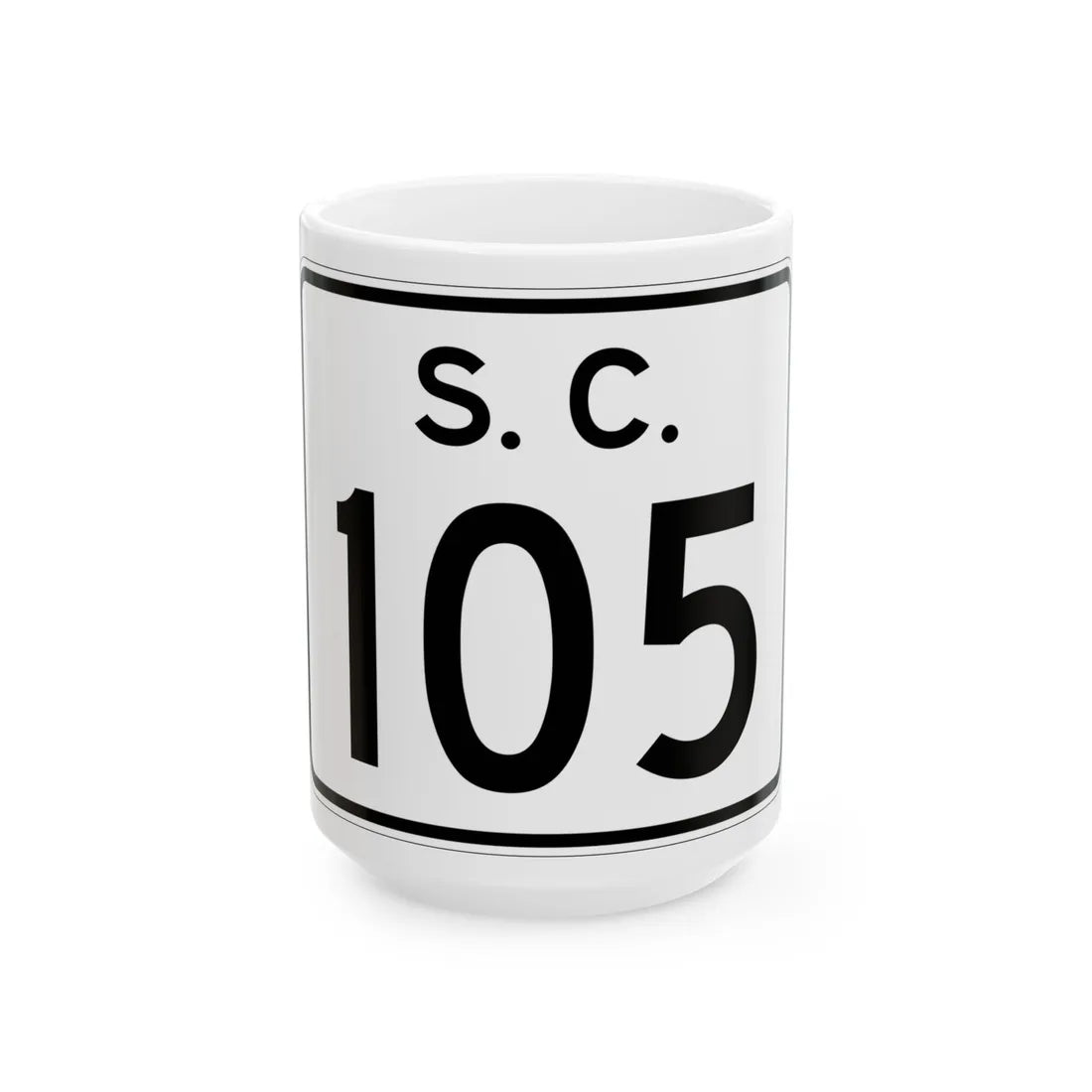SC-105 (South Carolina) (Road Sign) White Coffee Mug 15oz - Go Mug Yourself