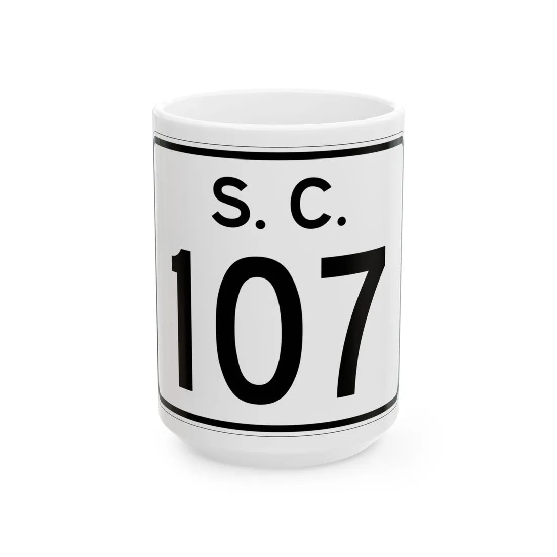 SC-107 (South Carolina) (Road Sign) White Coffee Mug 15oz - Go Mug Yourself