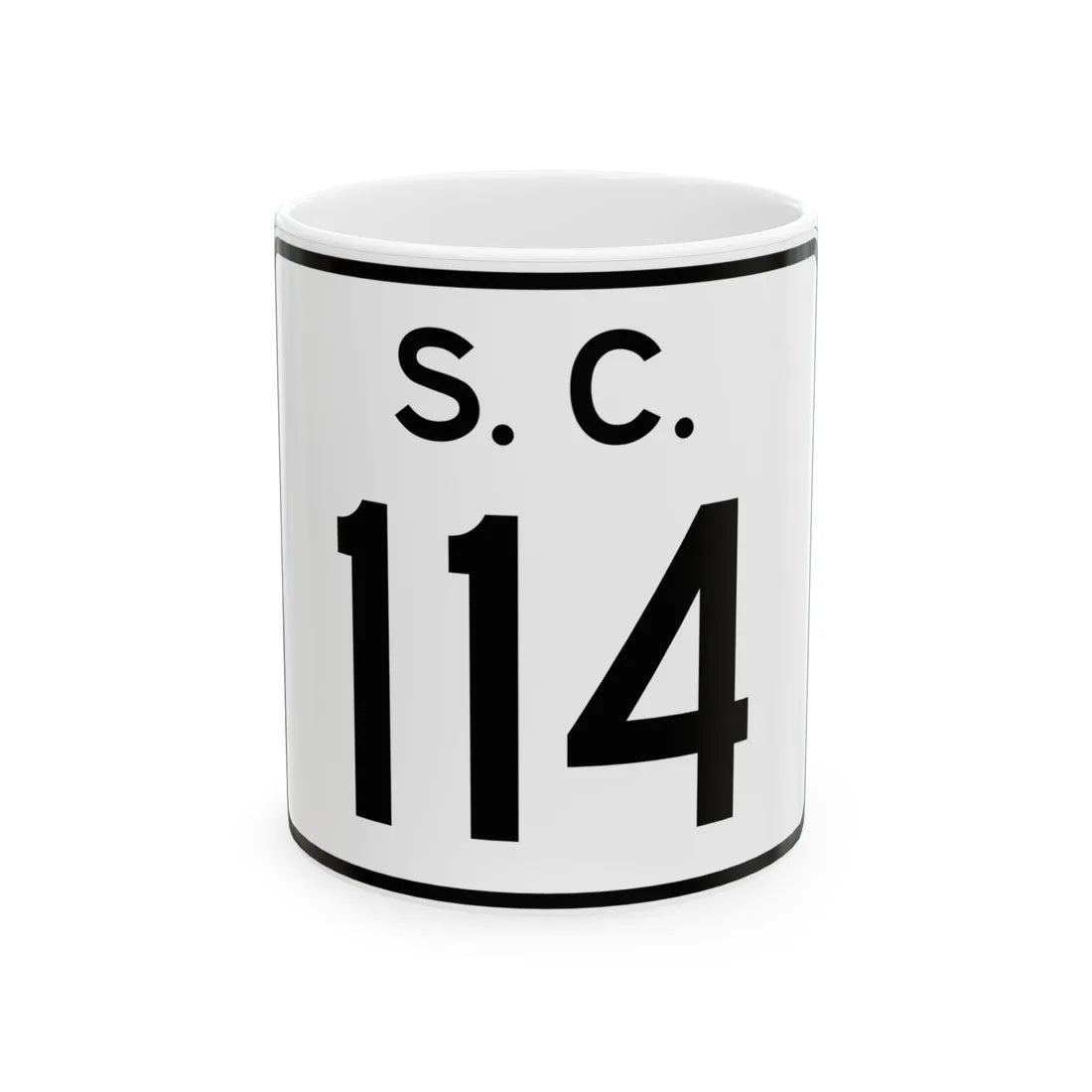 SC-114 (South Carolina) (Road Sign) White Coffee Mug 11oz - Go Mug Yourself