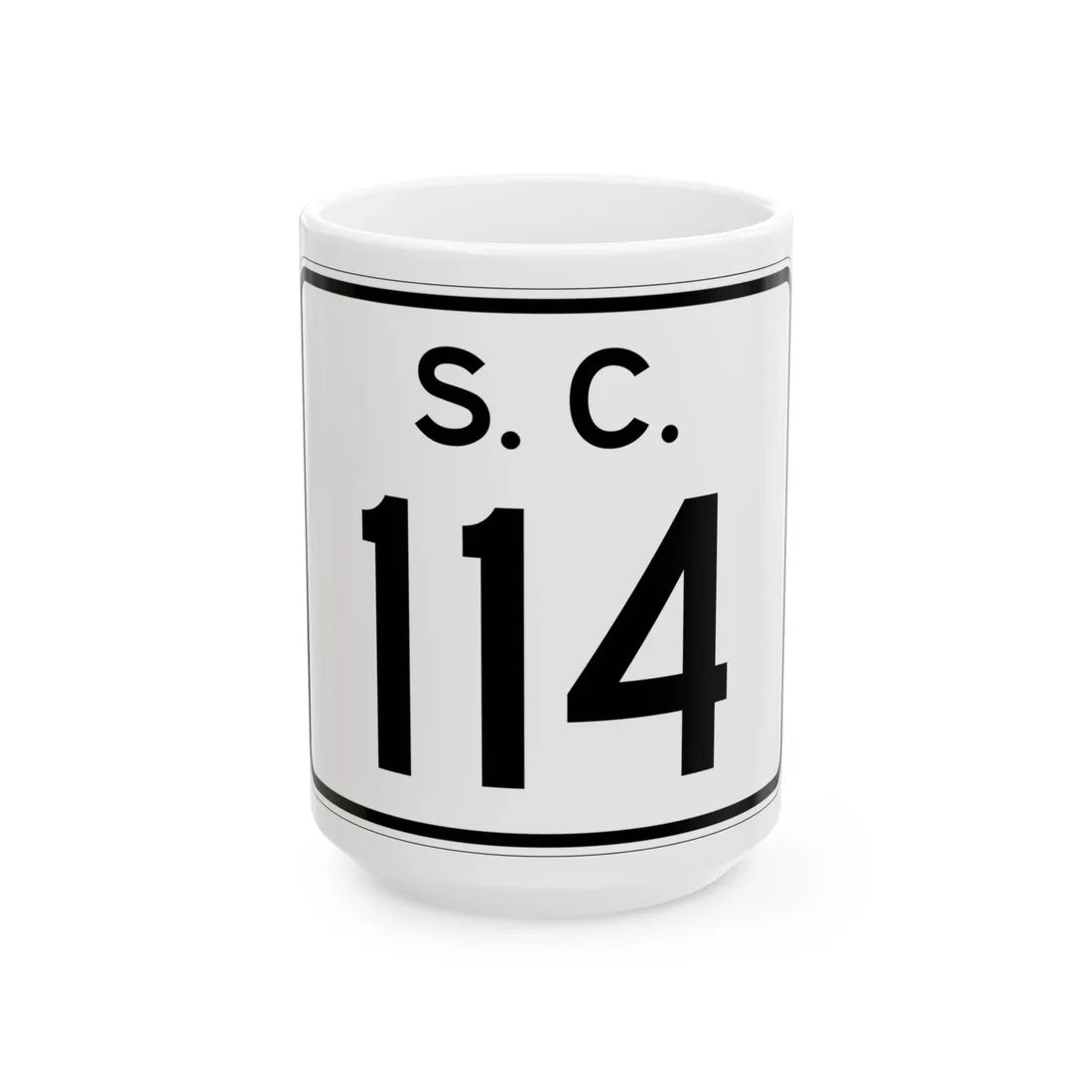 SC-114 (South Carolina) (Road Sign) White Coffee Mug 15oz - Go Mug Yourself