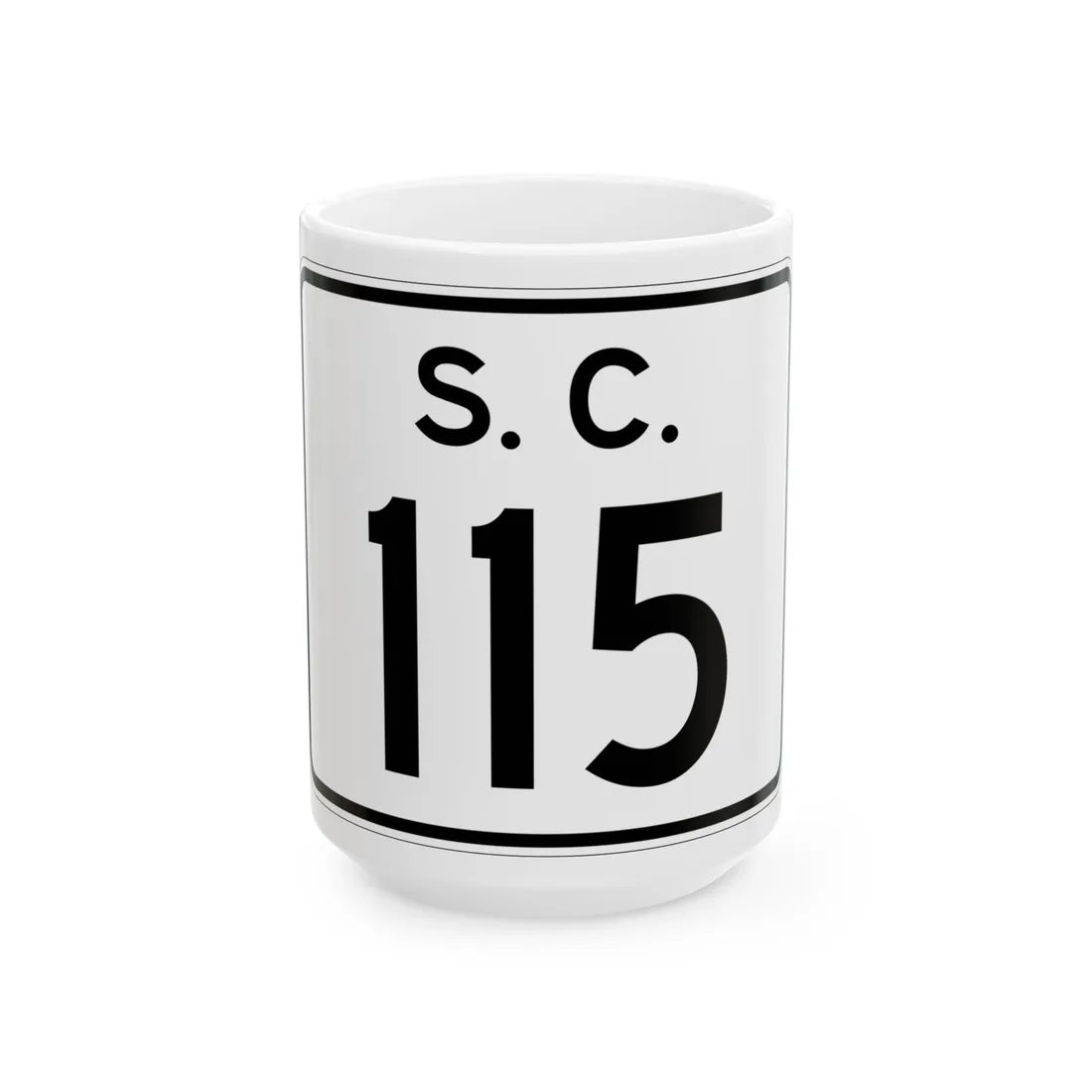 SC-115 (South Carolina) (Road Sign) White Coffee Mug 15oz - Go Mug Yourself