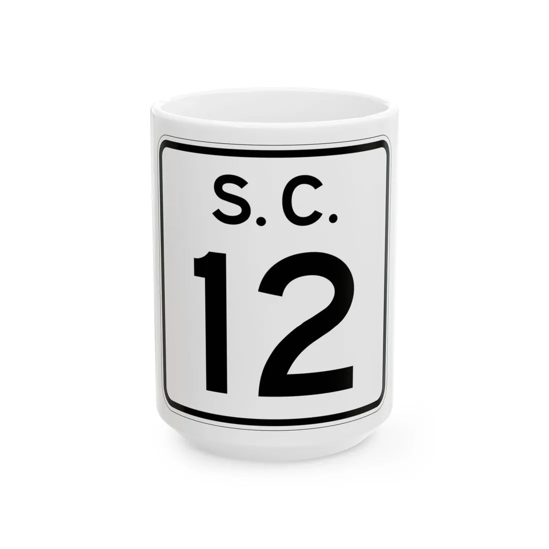 SC-12 (South Carolina) (Road Sign) White Coffee Mug 15oz - Go Mug Yourself