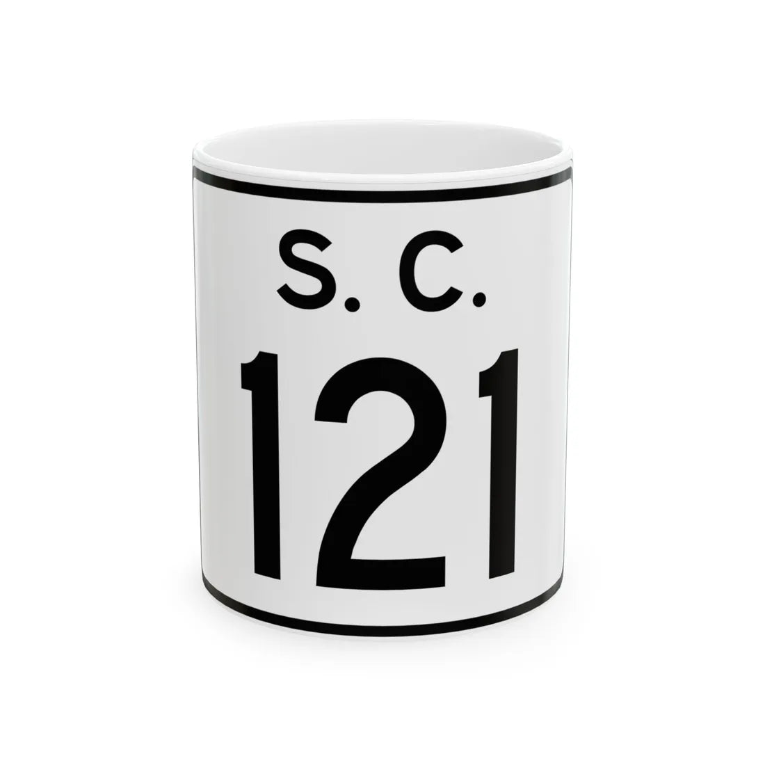 SC-121 (South Carolina) (Road Sign) White Coffee Mug 11oz - Go Mug Yourself