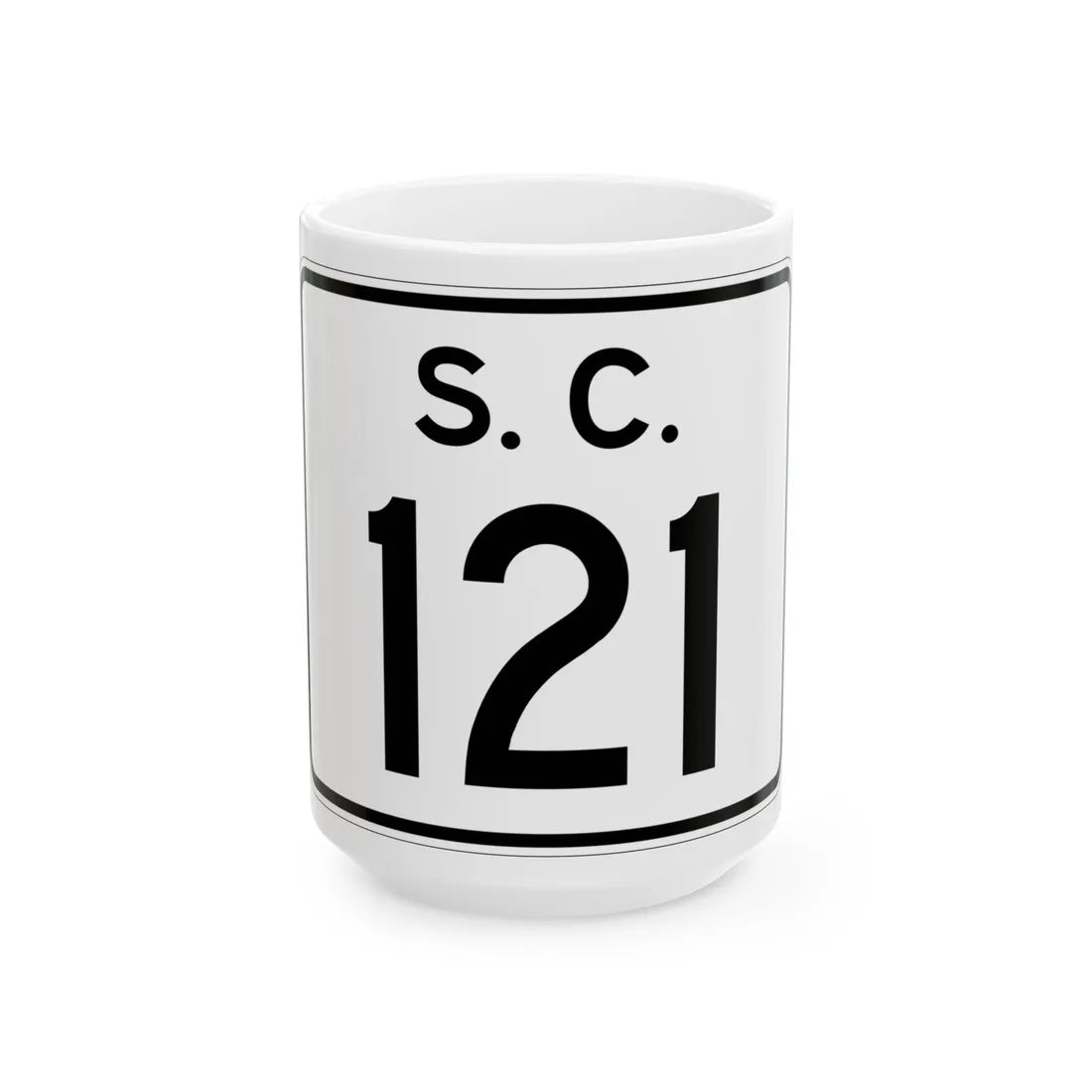 SC-121 (South Carolina) (Road Sign) White Coffee Mug 15oz - Go Mug Yourself