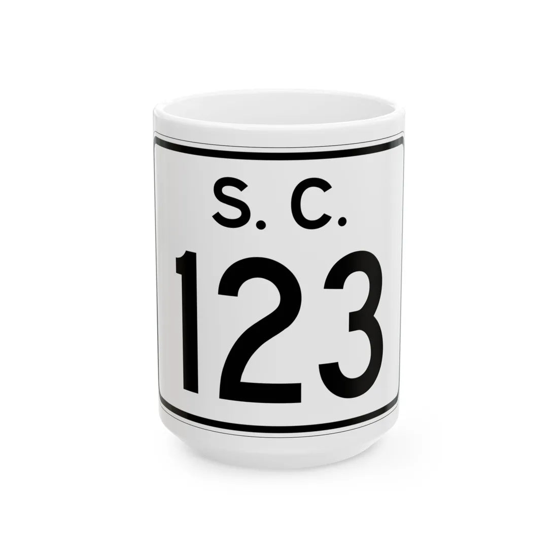 SC-123 (South Carolina) (Road Sign) White Coffee Mug 15oz - Go Mug Yourself