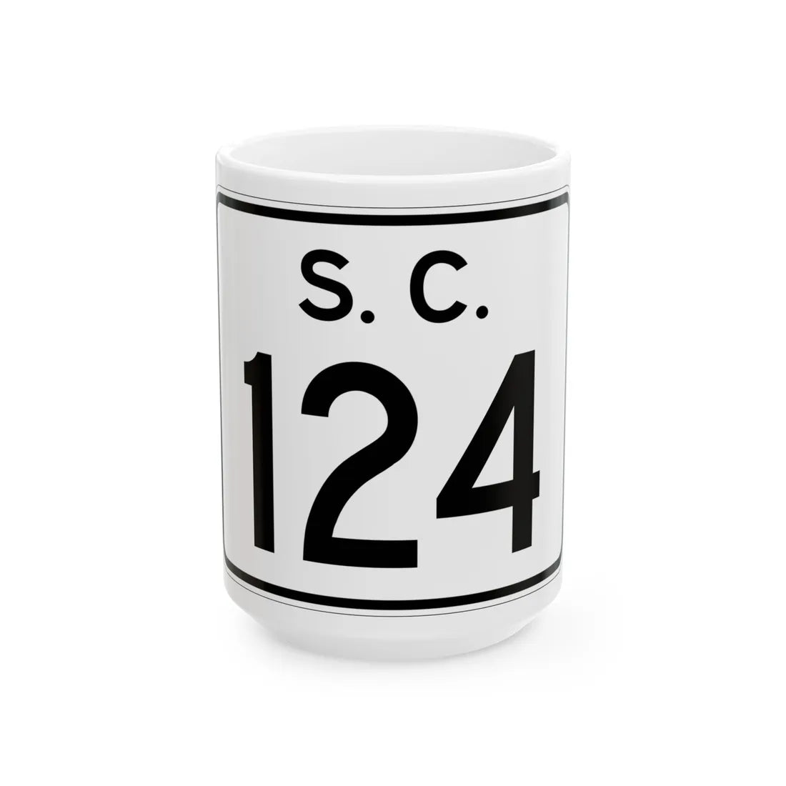 SC-124 (South Carolina) (Road Sign) White Coffee Mug 15oz - Go Mug Yourself