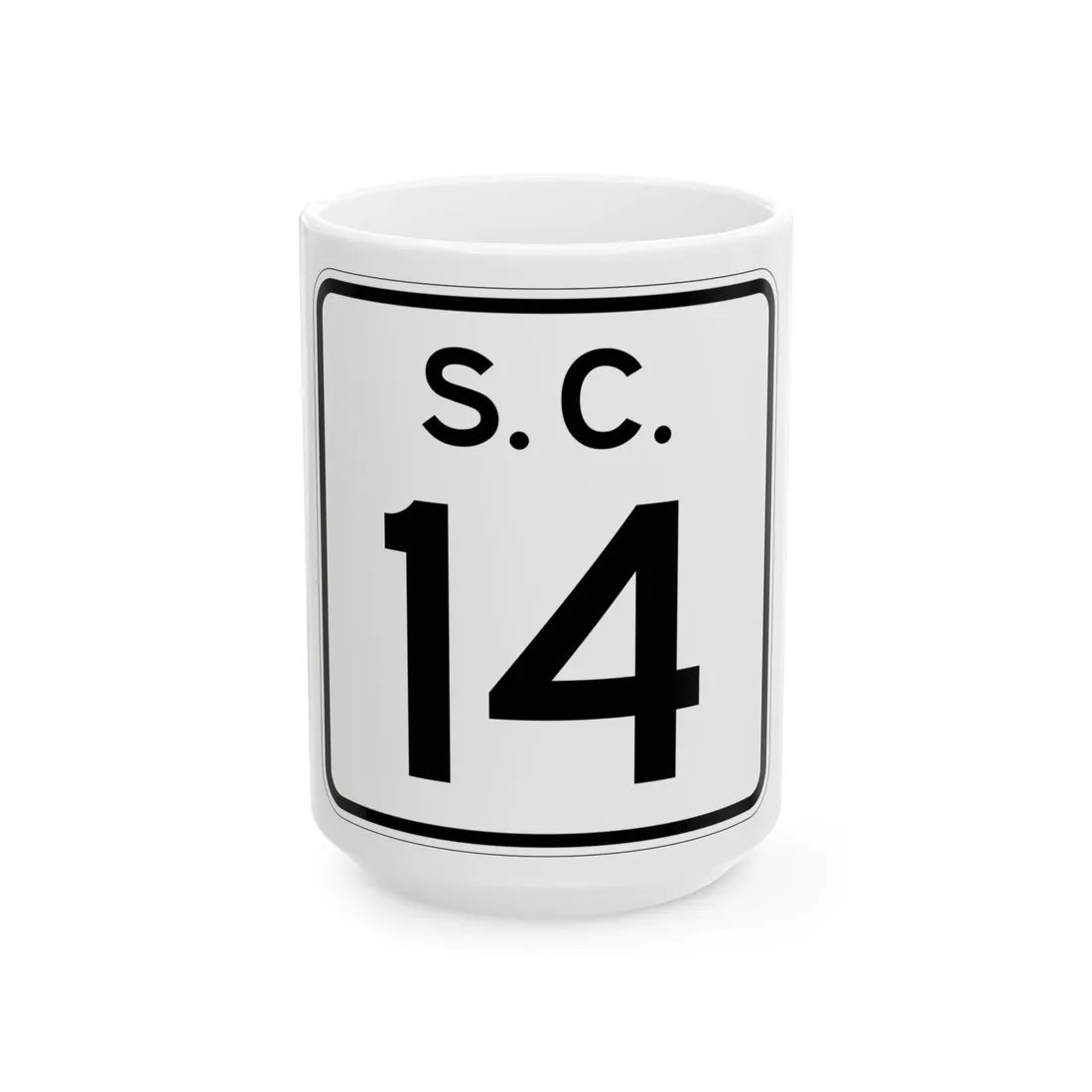 SC-14 (South Carolina) (Road Sign) White Coffee Mug 15oz - Go Mug Yourself