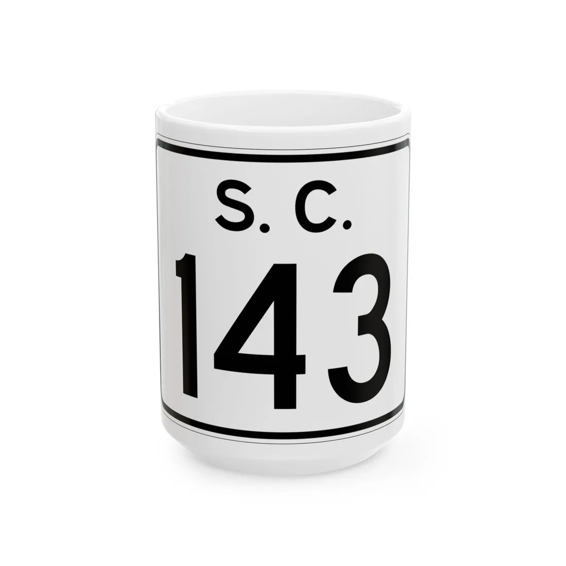 SC-143 (South Carolina) (Road Sign) White Coffee Mug 15oz - Go Mug Yourself