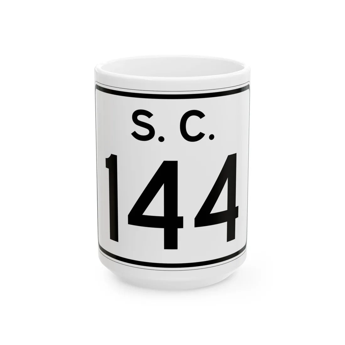 SC-144 (South Carolina) (Road Sign) White Coffee Mug 15oz - Go Mug Yourself