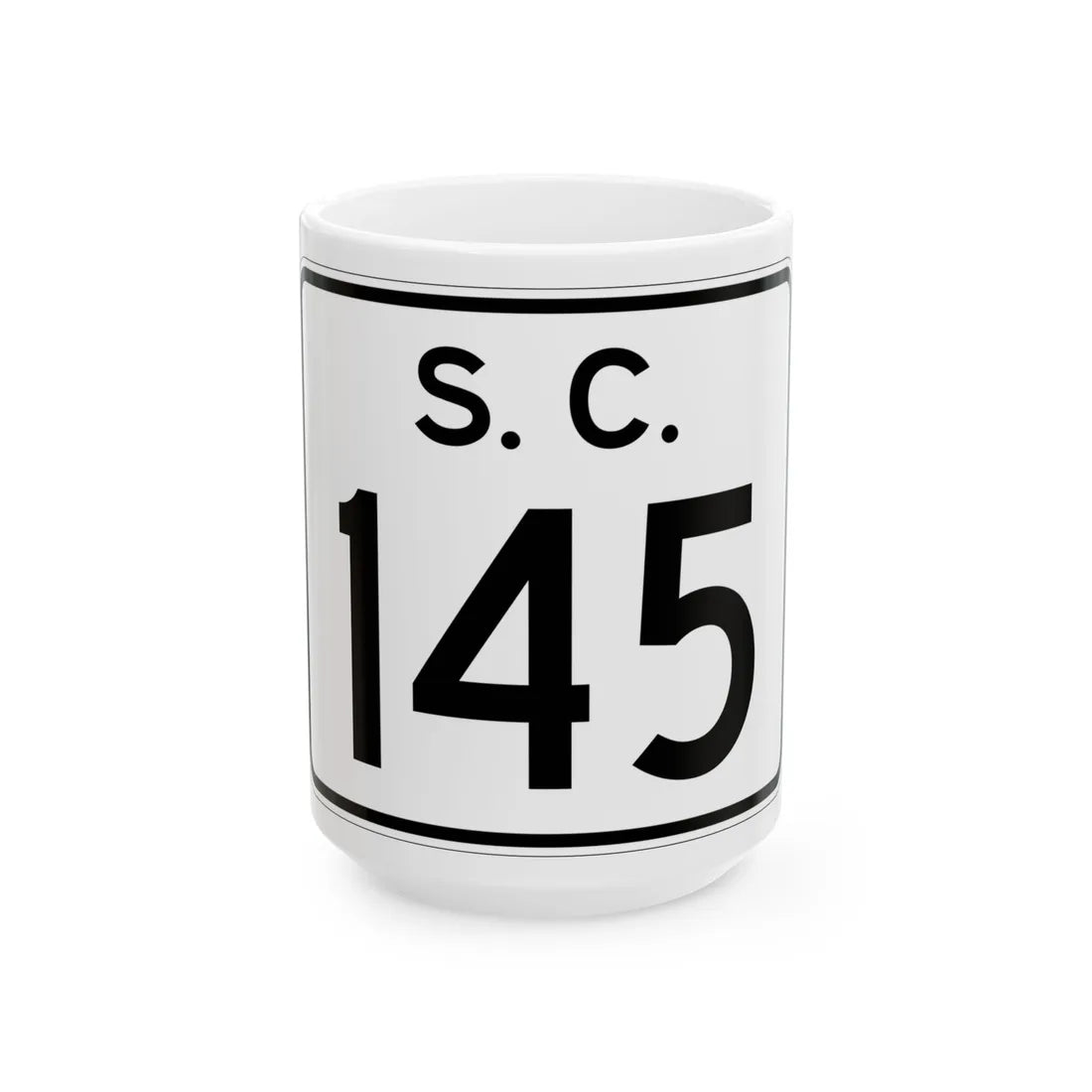 SC-145 (South Carolina) (Road Sign) White Coffee Mug 15oz - Go Mug Yourself