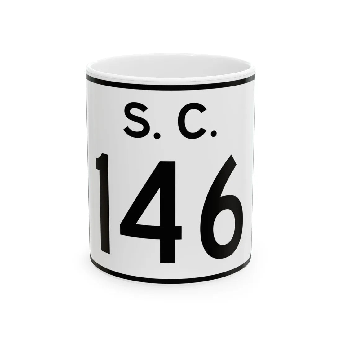 SC-146 (South Carolina) (Road Sign) White Coffee Mug 11oz - Go Mug Yourself