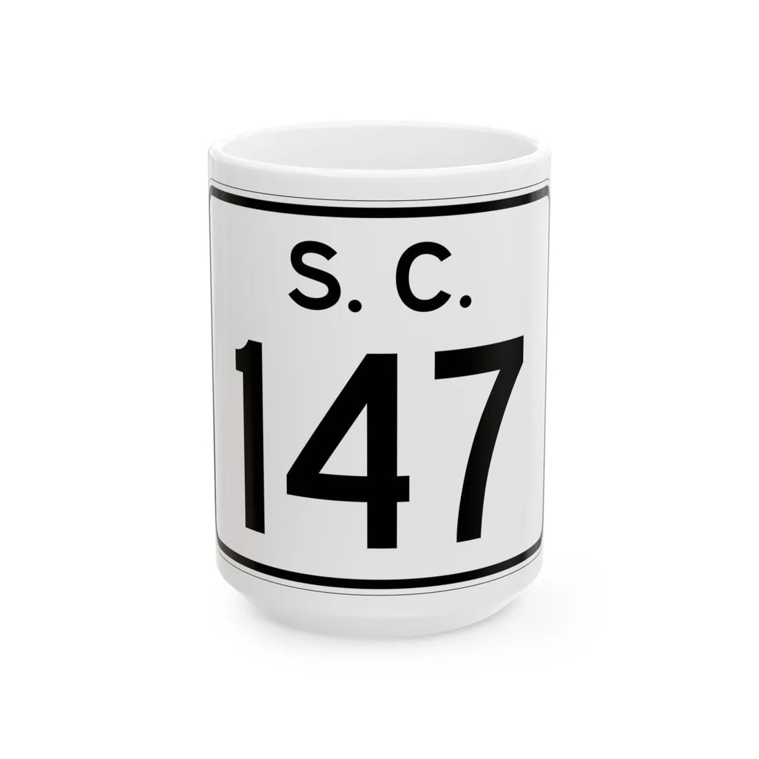 SC-147 (South Carolina) (Road Sign) White Coffee Mug 15oz - Go Mug Yourself