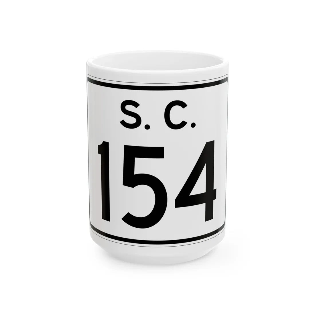 SC-154 (South Carolina) (Road Sign) White Coffee Mug 15oz - Go Mug Yourself