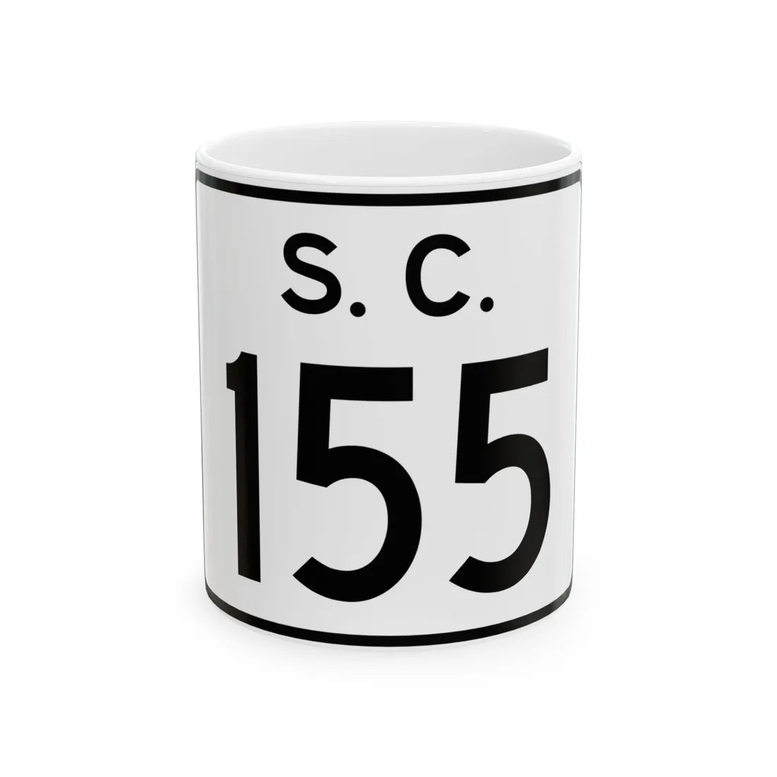 SC-155 (South Carolina) (Road Sign) White Coffee Mug 11oz - Go Mug Yourself
