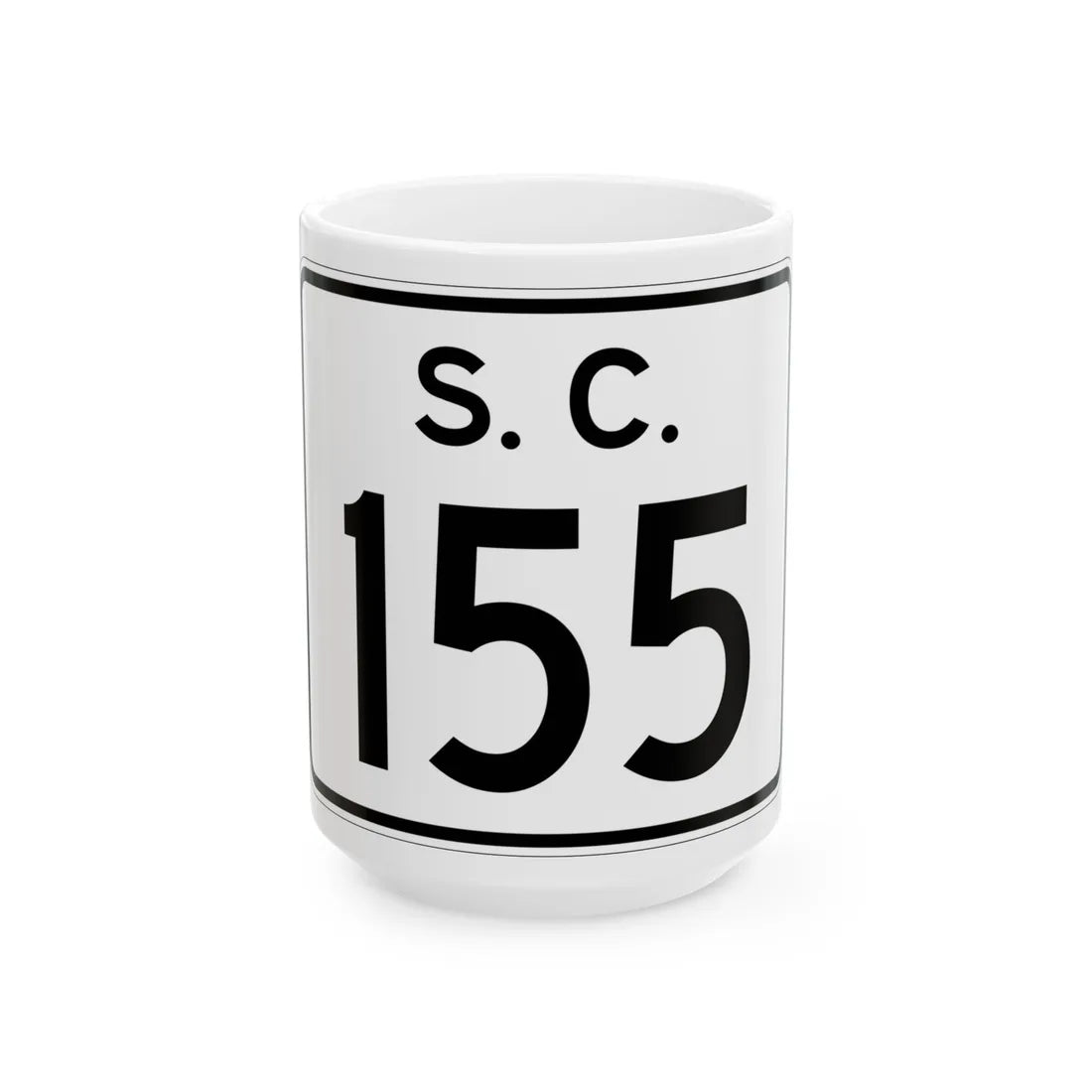 SC-155 (South Carolina) (Road Sign) White Coffee Mug 15oz - Go Mug Yourself