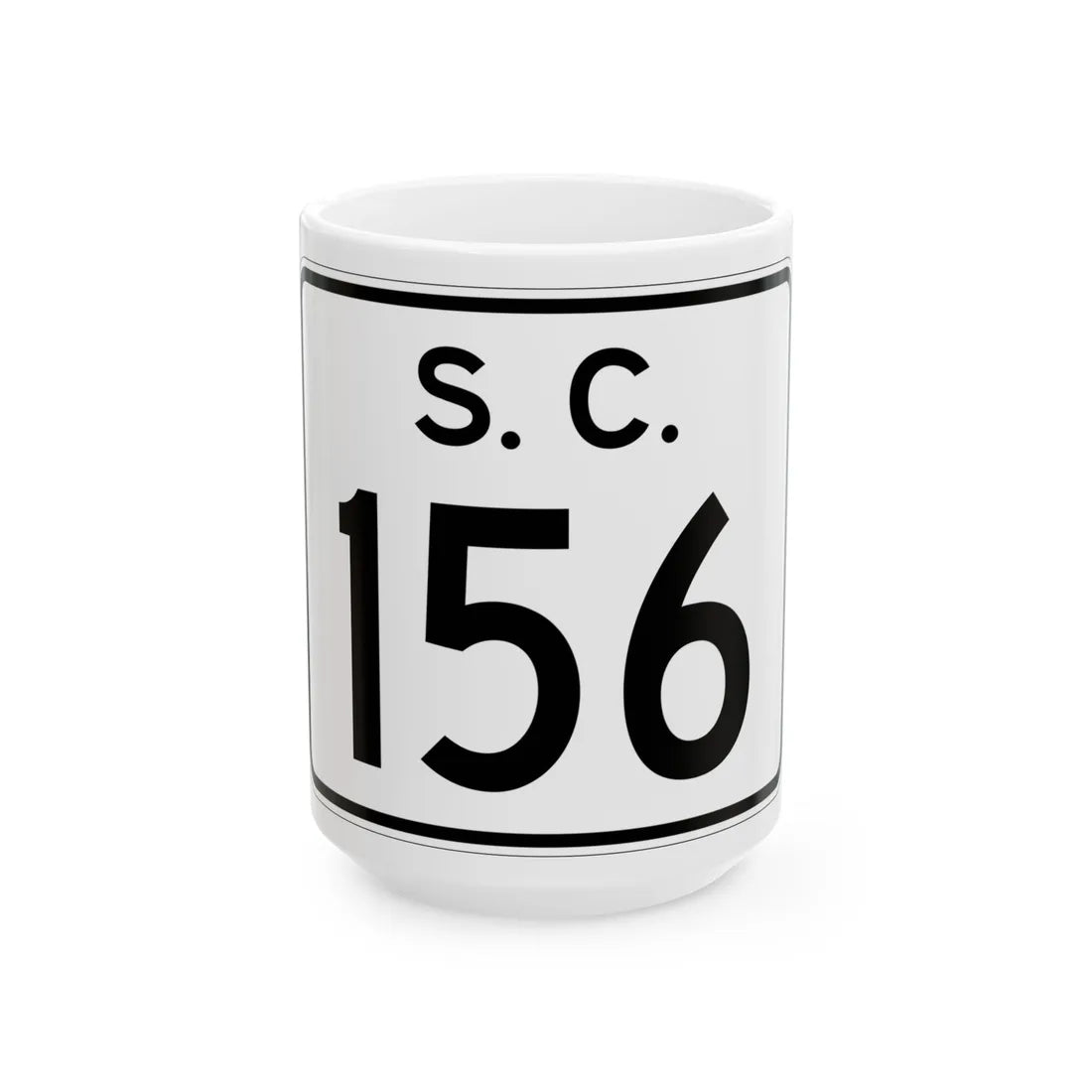 SC-156 (South Carolina) (Road Sign) White Coffee Mug 15oz - Go Mug Yourself