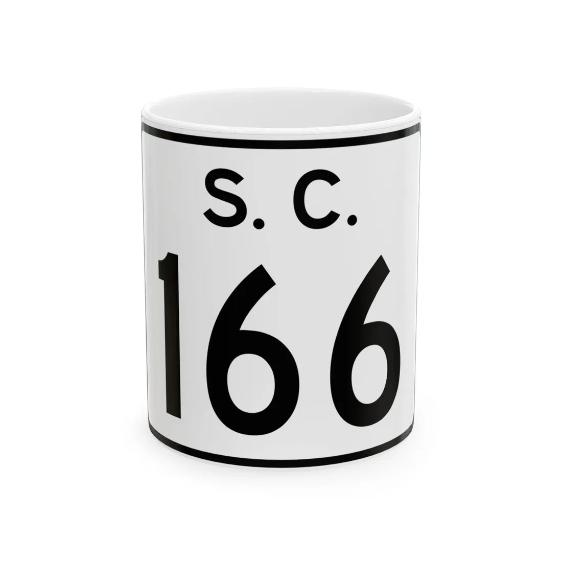 SC-166 (South Carolina) (Road Sign) White Coffee Mug 11oz - Go Mug Yourself