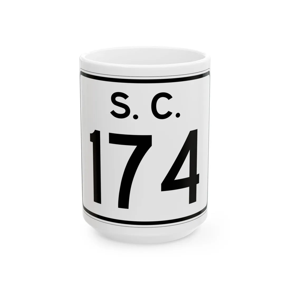 SC-174 (South Carolina) (Road Sign) White Coffee Mug 15oz - Go Mug Yourself