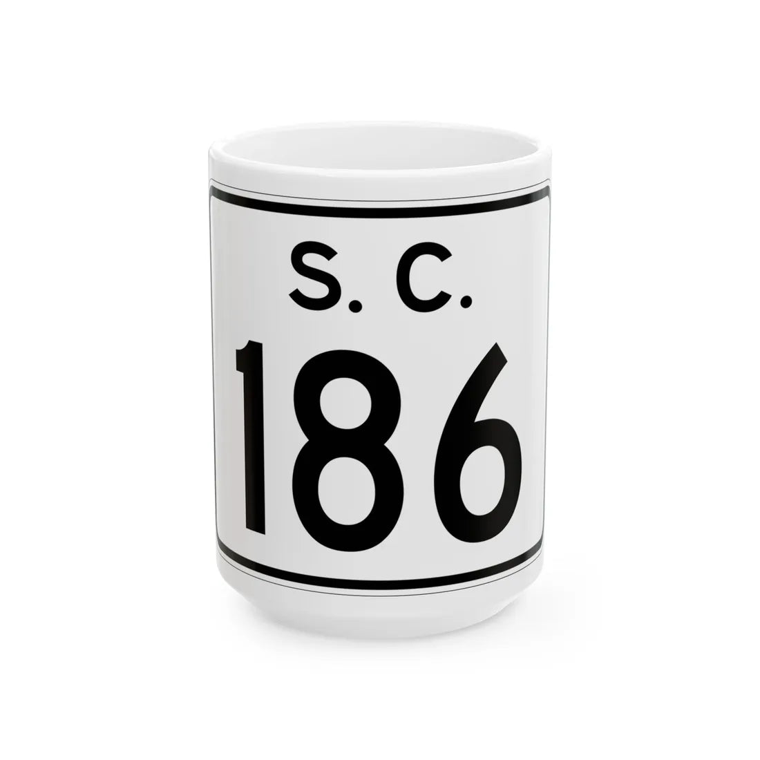 SC-186 (South Carolina) (Road Sign) White Coffee Mug 15oz - Go Mug Yourself