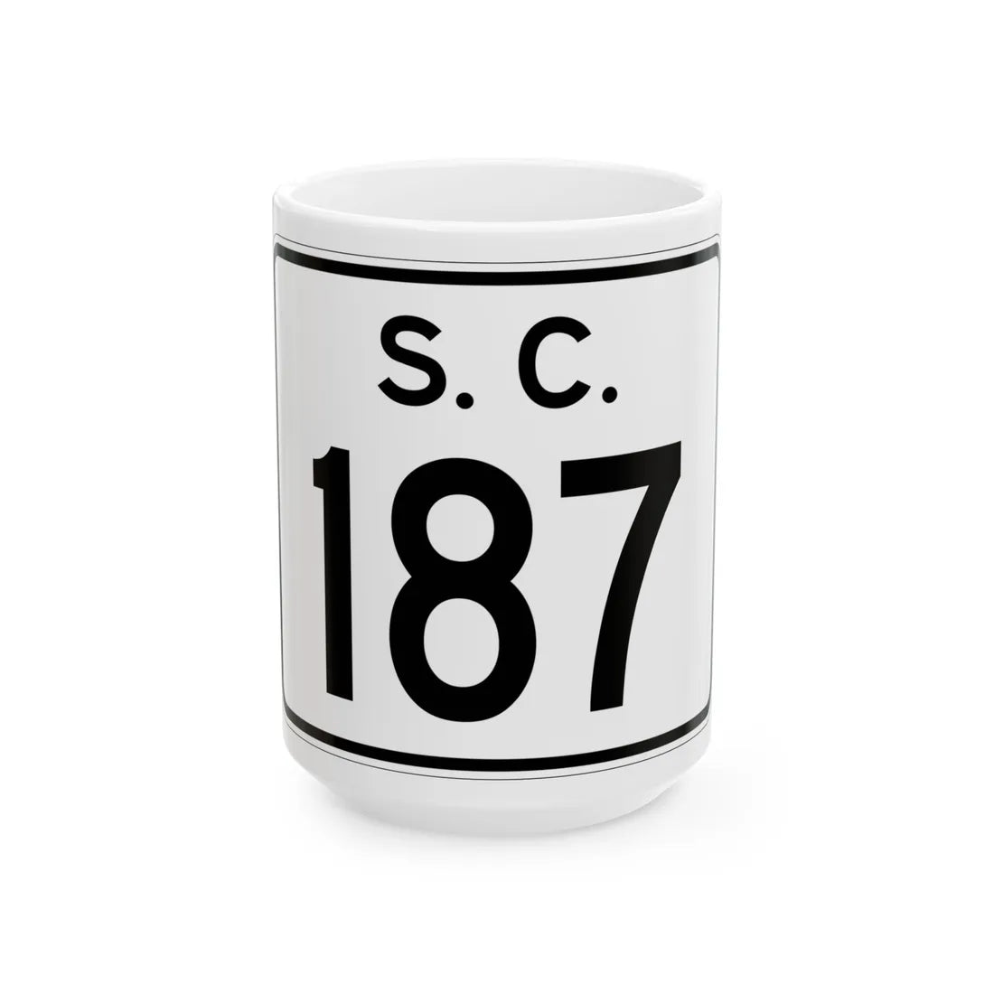 SC-187 (South Carolina) (Road Sign) White Coffee Mug 15oz - Go Mug Yourself