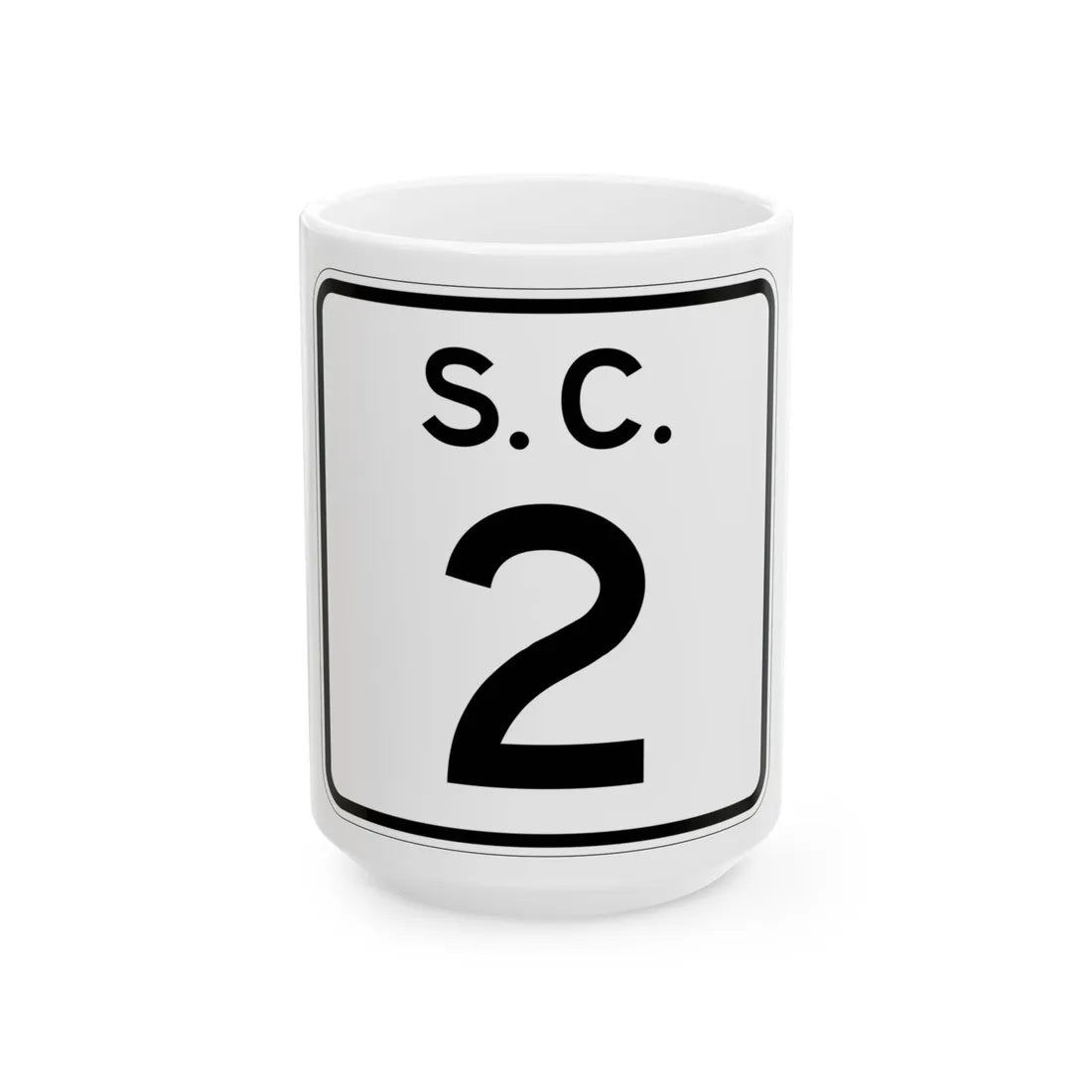 SC-2 (South Carolina) (Road Sign) White Coffee Mug 15oz - Go Mug Yourself